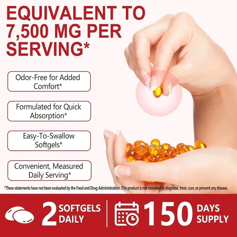 Odorless Garlic 7500Mg per Servings, 300 Softgels | 2 Years Aged Garlic Extra…