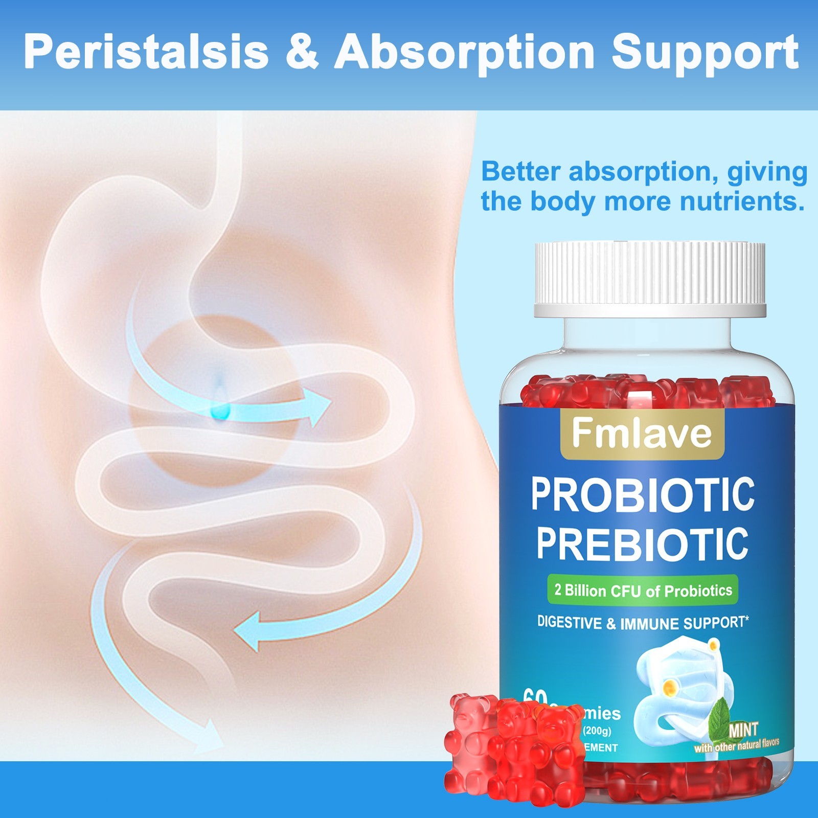 2x Digestive Advantage Probiotic Gummies 120 Count Exp 03/2027 Immune Gut Health