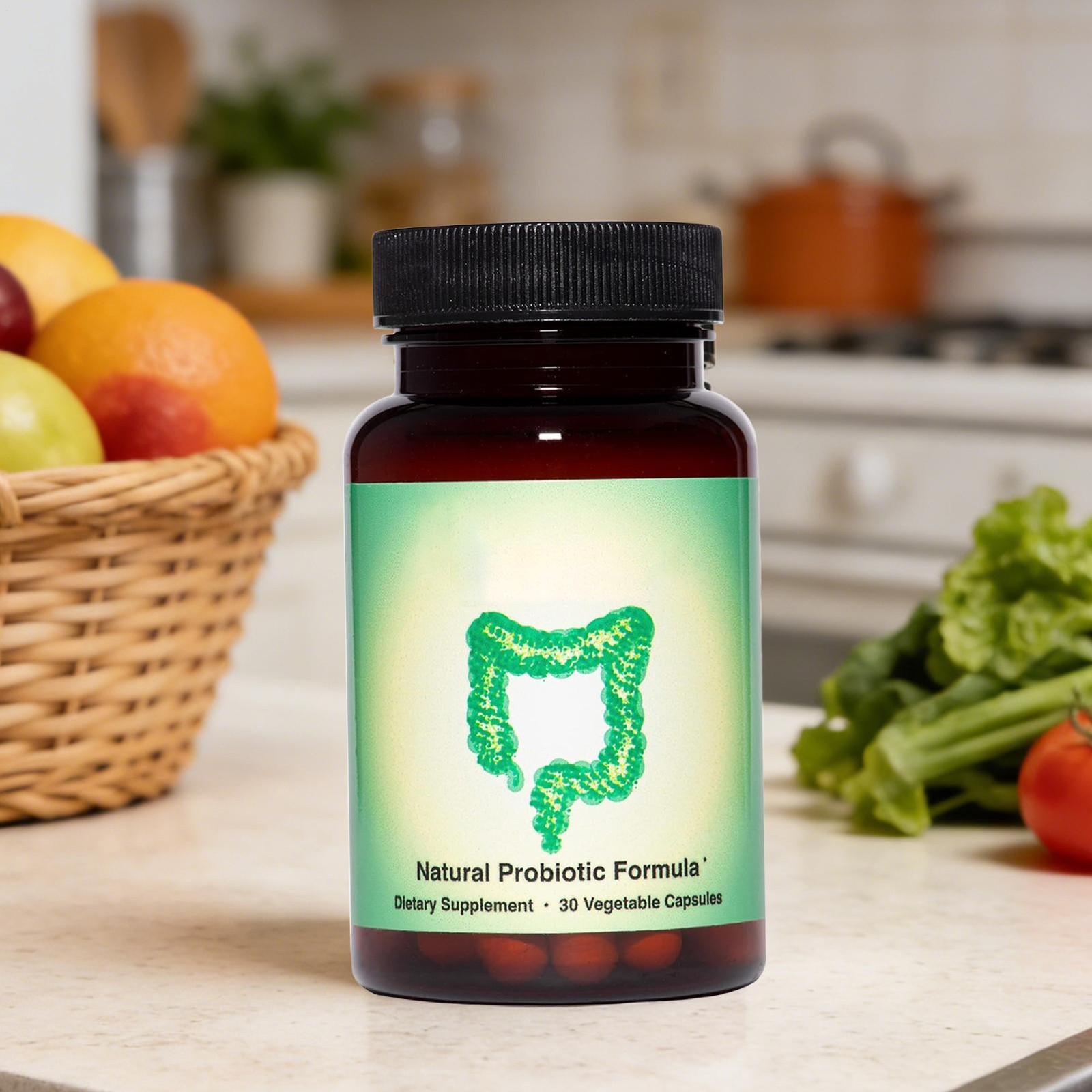 Biome Natural Probiotic Dietary Supplement Non-GMO & Gluten Free, 30 Vegan Caps.