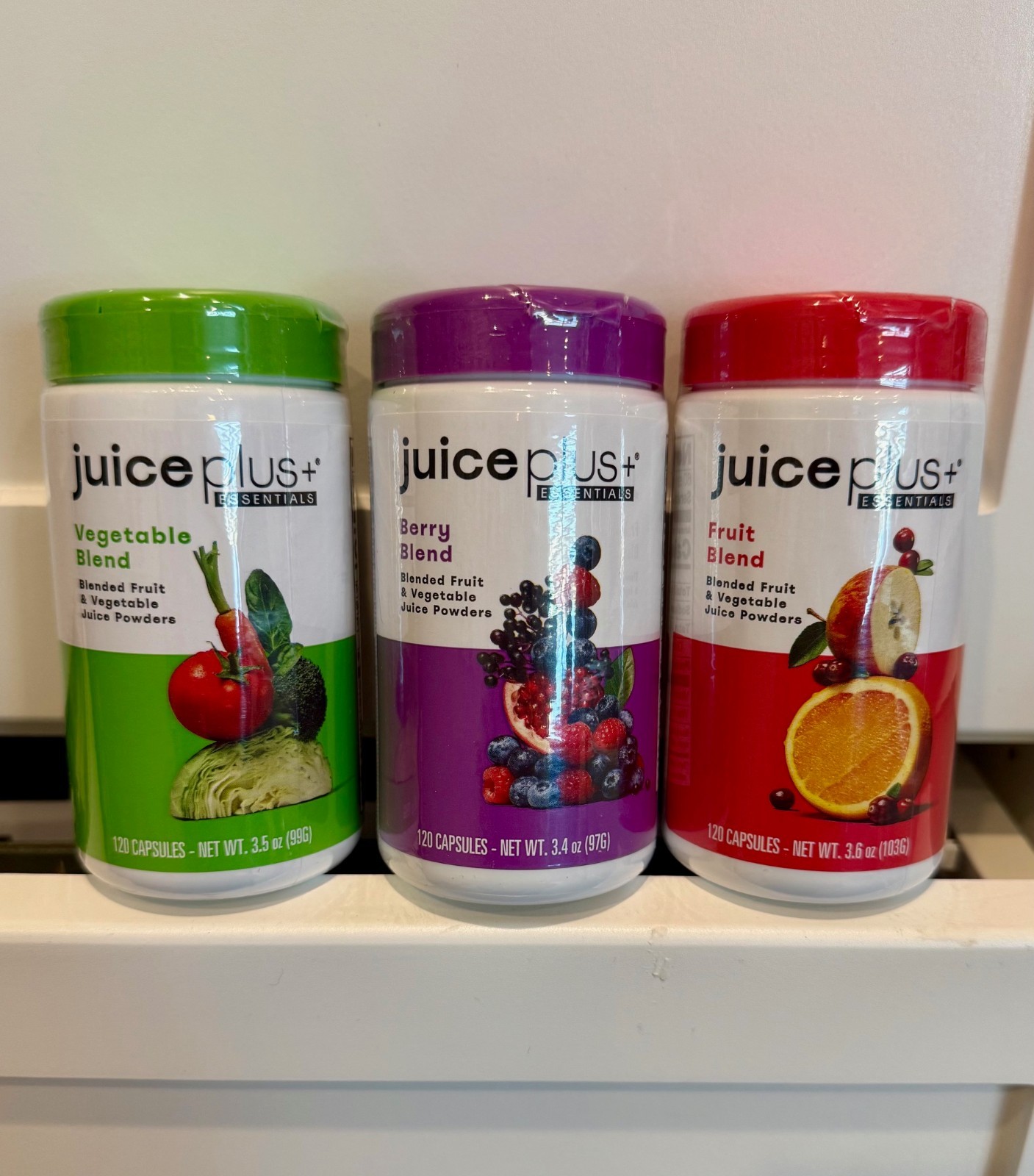 NEW Fresh JUICE PLUS+ 360 Capsules- 1x Berry, 1x Fruit, 1x Vegetable – Exp 10/27