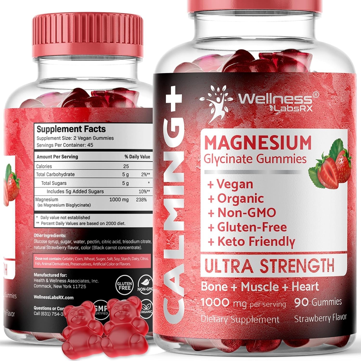 Magnesium Glycinate Gummies, 1000 mg – Magnesium Supplement to Support Relaxatio