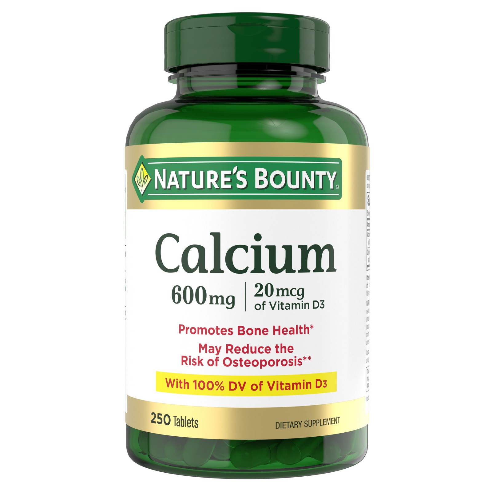 Nature’s Bounty Calcium Carbonate & Vitamin D, 250 250 Count (Pack of 1), N/a