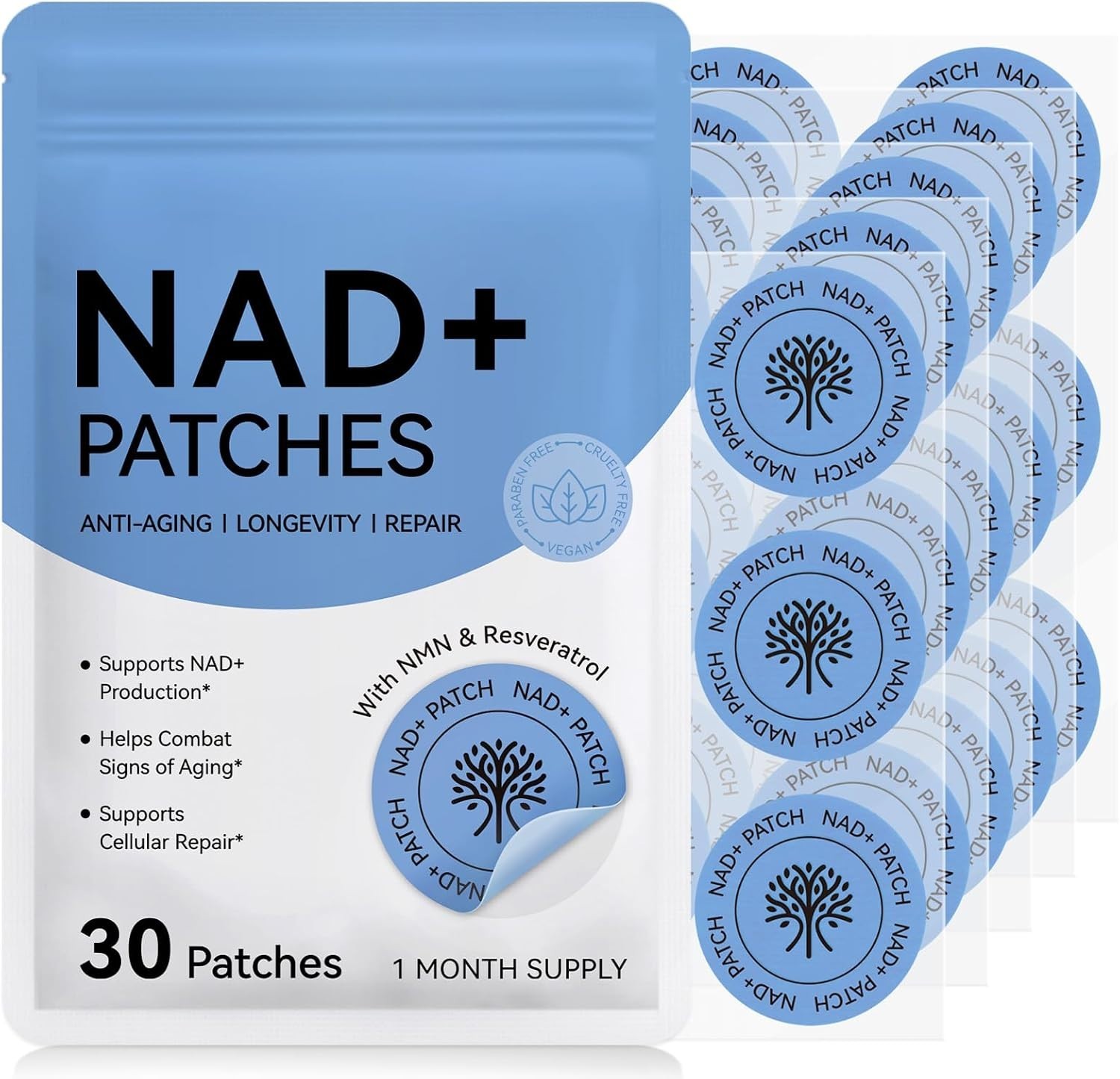 Innovative NAD+ Patches – 500mg NMN and Resveratrol for Age-Defying Support