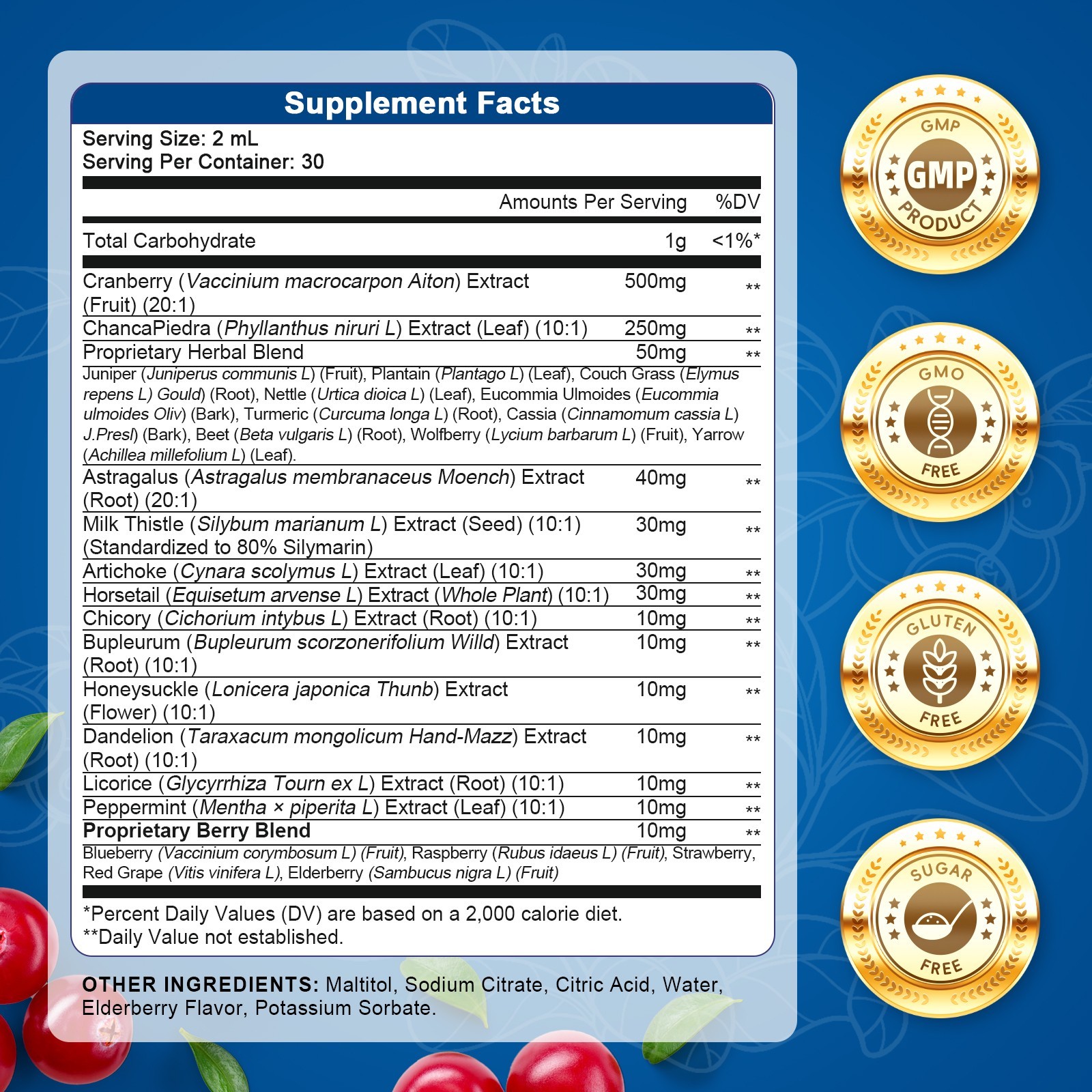 2x Kidney Cleanse Detox & Repair Supplement Natural Non-GMO Herbal Extract Drop