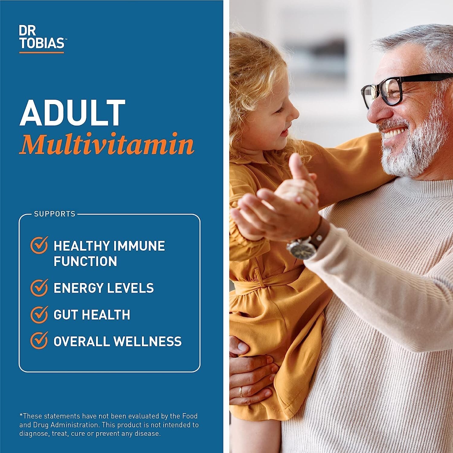 Dr. Tobias Adult Multivitamin for Women & Men, Energy & Immune Support, 90 CT