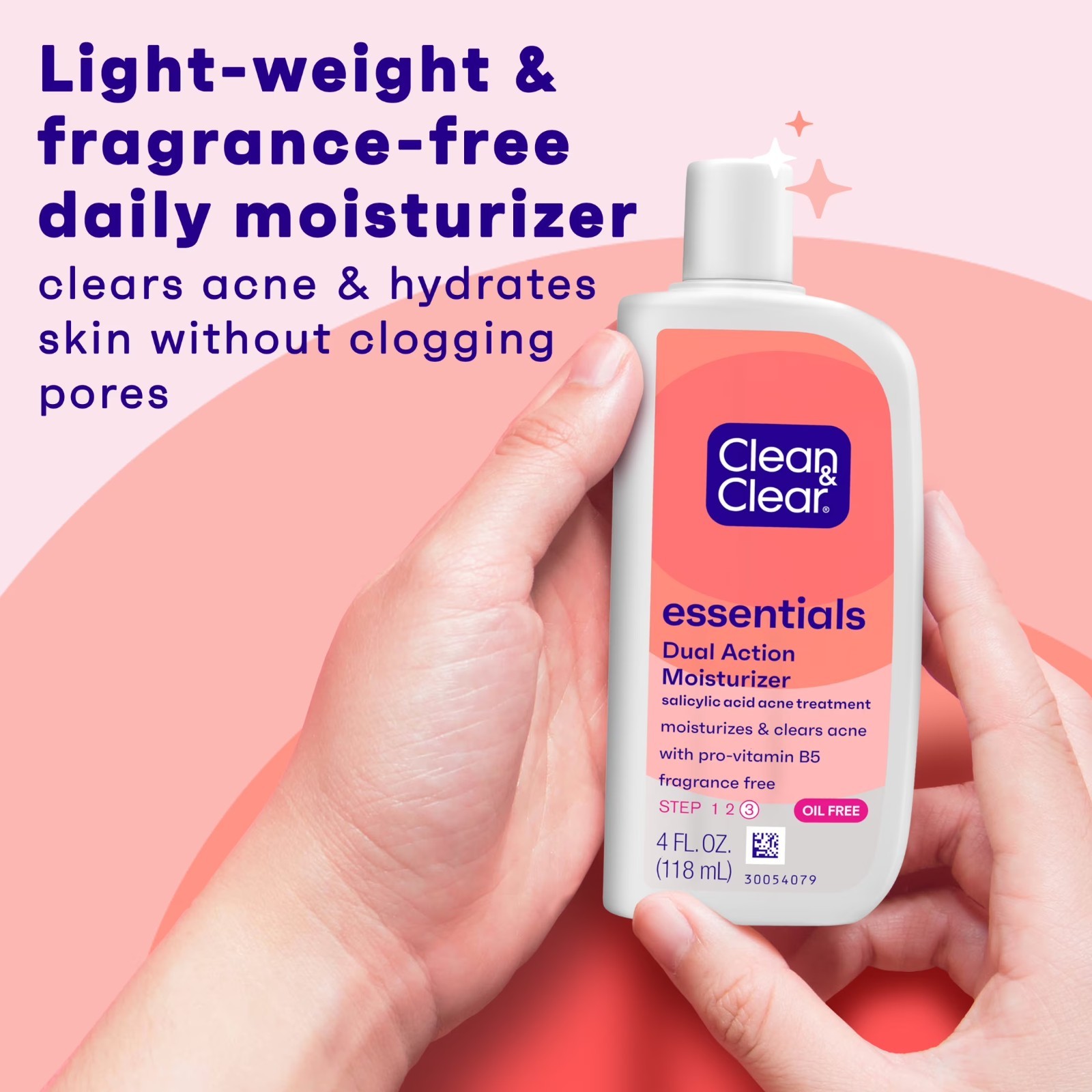 Dual Action Acne Facial Moisturizer Oil Free Skin Care 4 fl oz