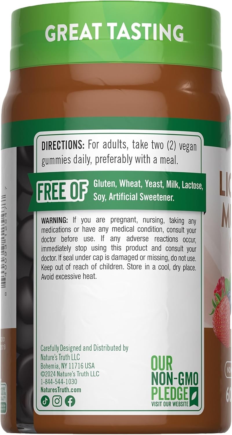 Truth Lion’s Mane Mushroom Vitamin Vegan Gummies – 60ct EXP 05/2026