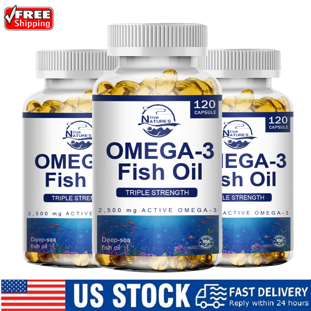 3600mg Omega 3 Fish Oil Capsules 3x Strength EPA & DHA, Highest Potency 360Pills
