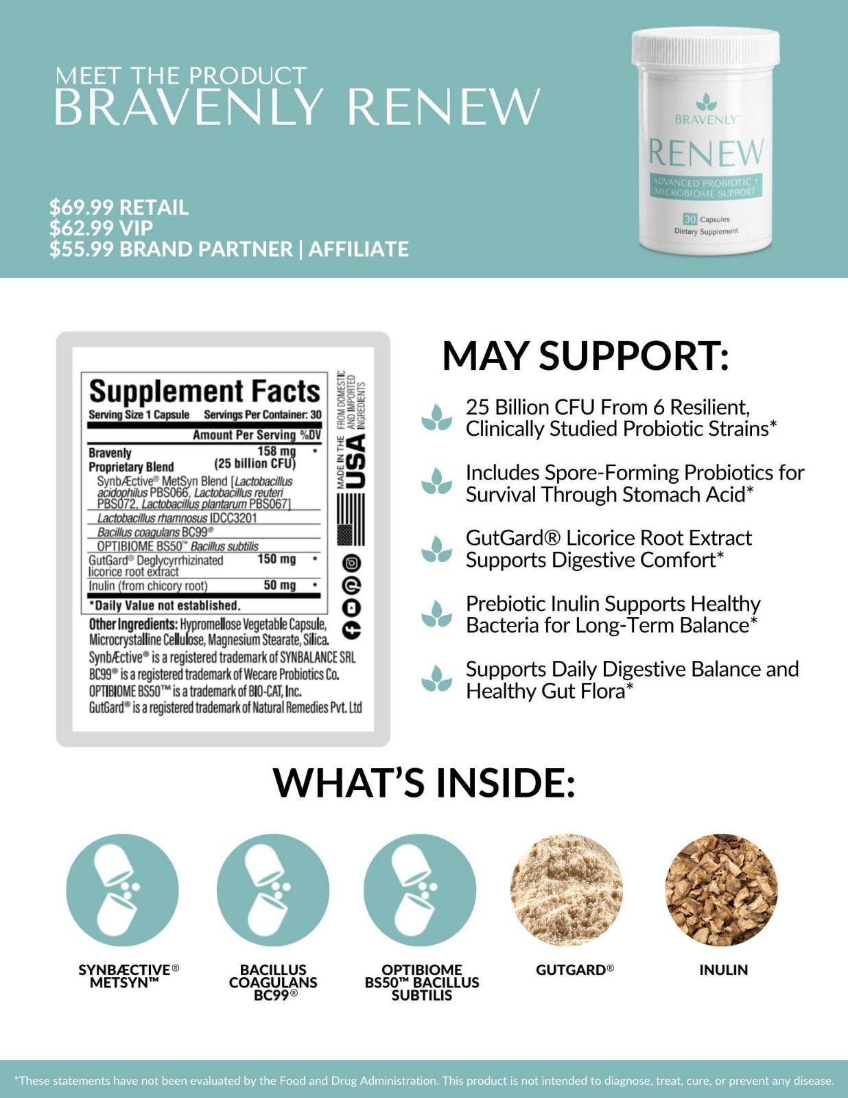 Bravenly Gut Harmony Duo Renew + Refresh – NEW – 30 Day Supply