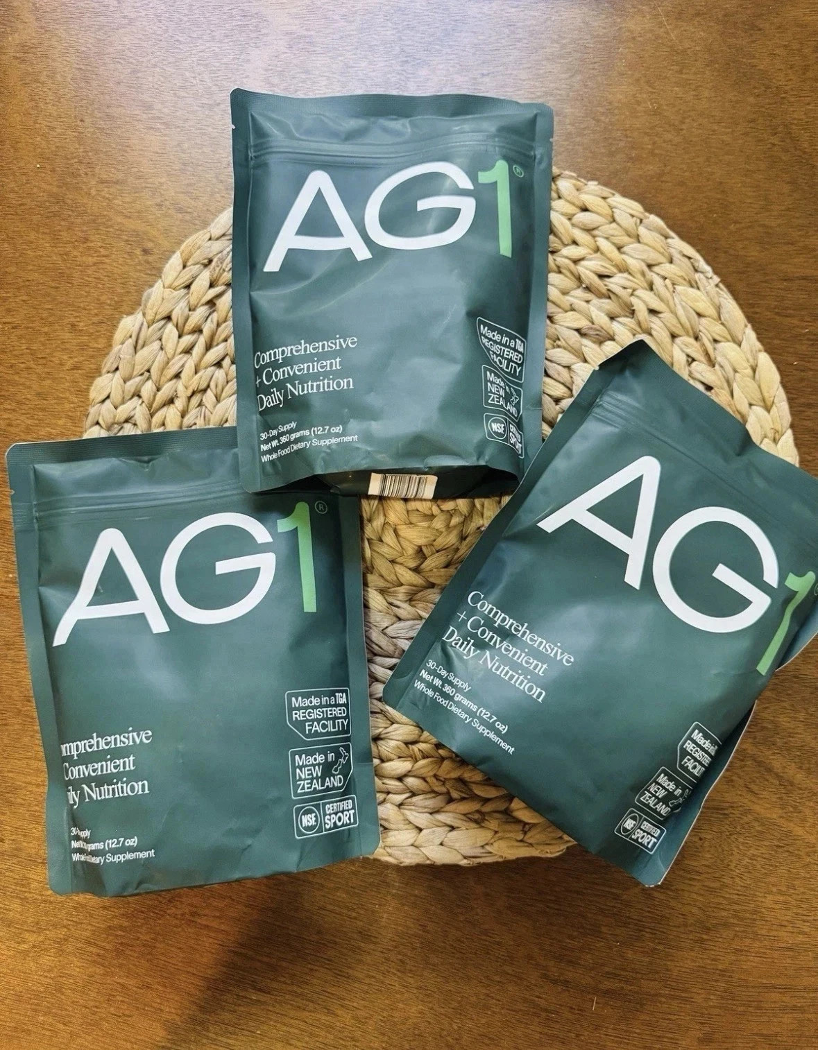 Genuine 3x Bags AG1 Athletic Greens PowderPouch 12.7oz 360g 30 Day Supply 1/27
