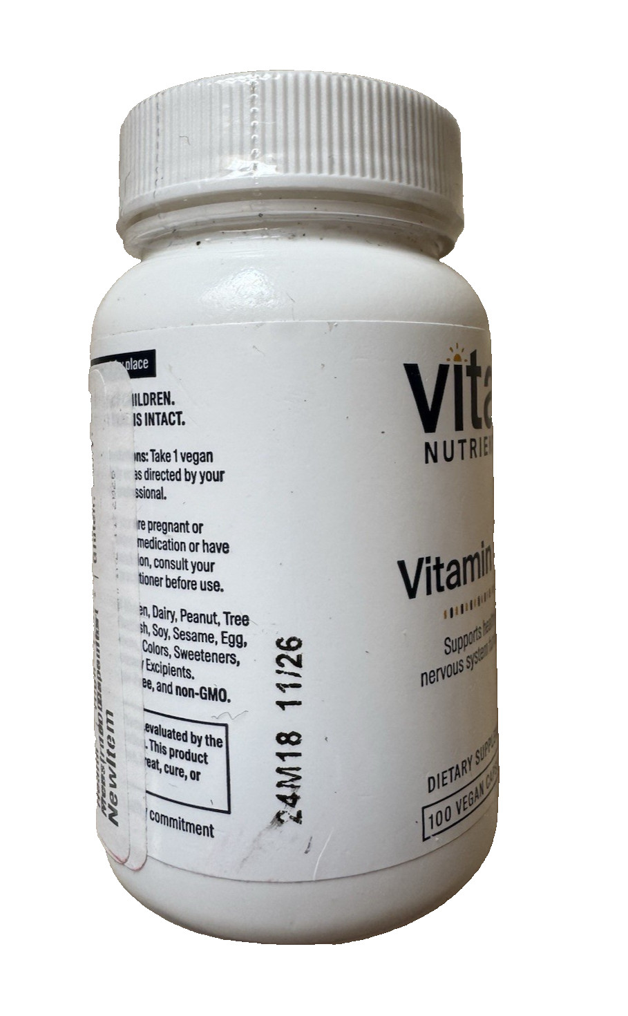 Two Vital Nutrients 100mg Vitamin B6 Capsules (2×100 Count) – Ex: 11/26