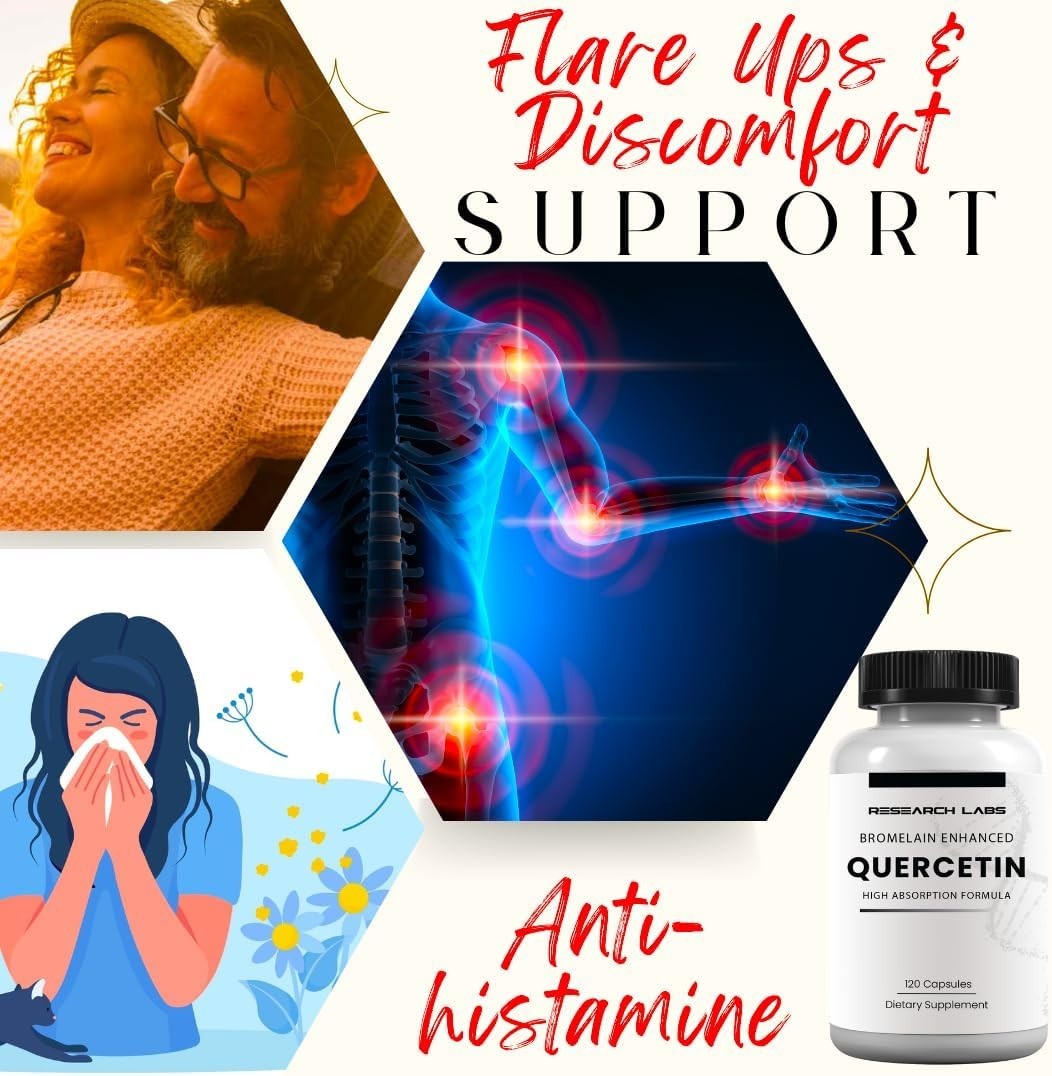 Quercetin with Bromelain – 240 Capsules for Enhanced Absorption & Wellness