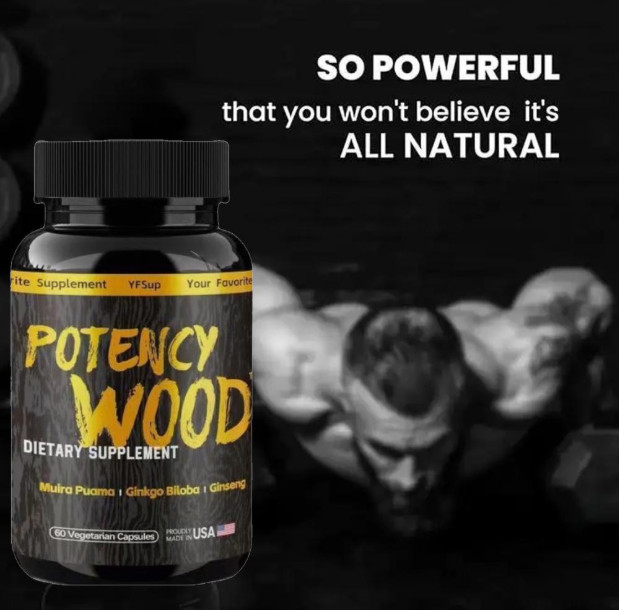 power WOOD Ginseng Ashwagandha Gingko Tribulus, Herbal Supplements 60Capsules