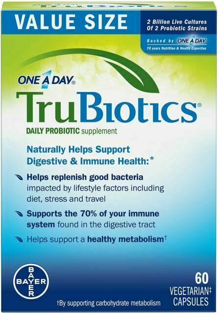 TruBiotics Probiotic Supplement 60 Capsules Digestive Health Immune Support