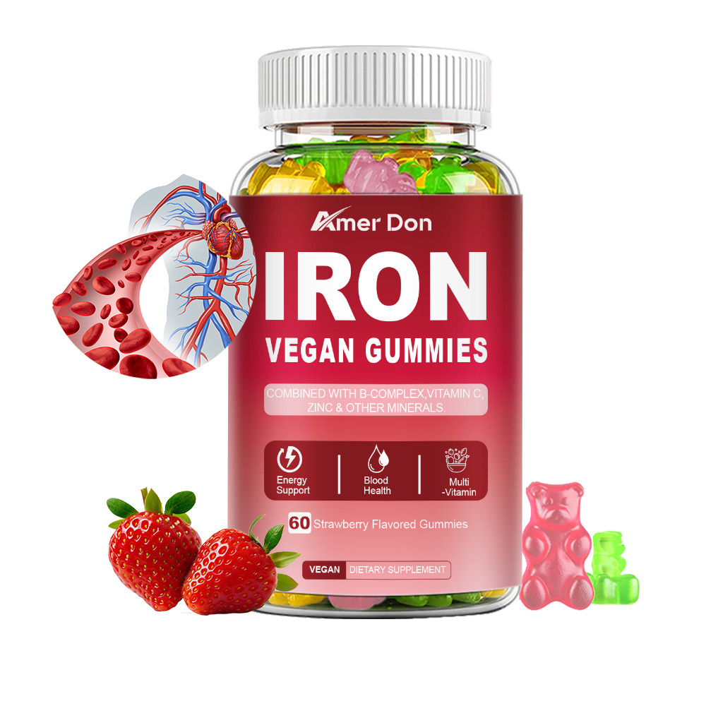 Iron Gummies – with Vitamin C – Energy and Immune Support Hemoglobin Production