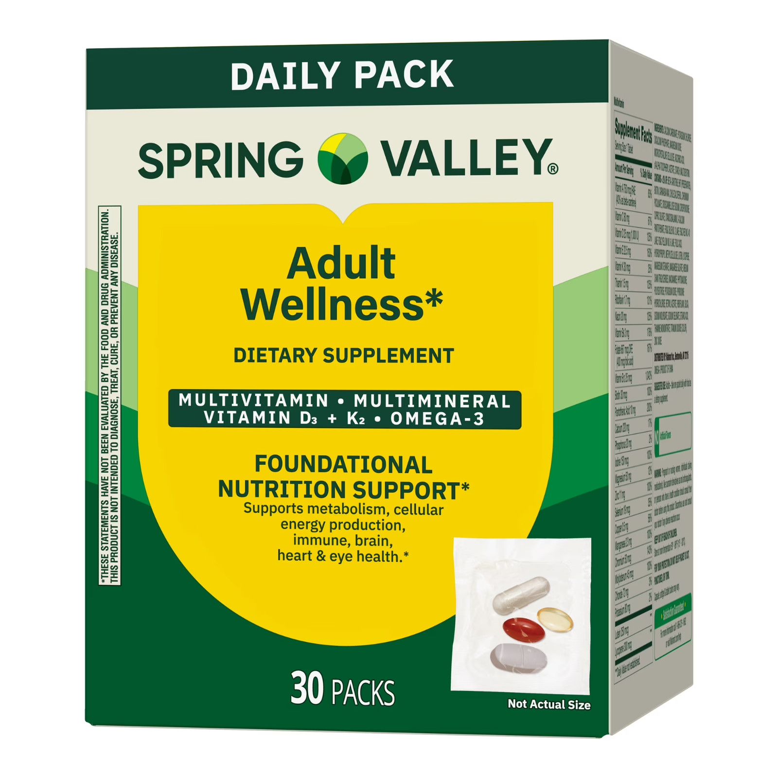 Spring Valley Adult Wellness Daily Pack, 30ct fast shipping
