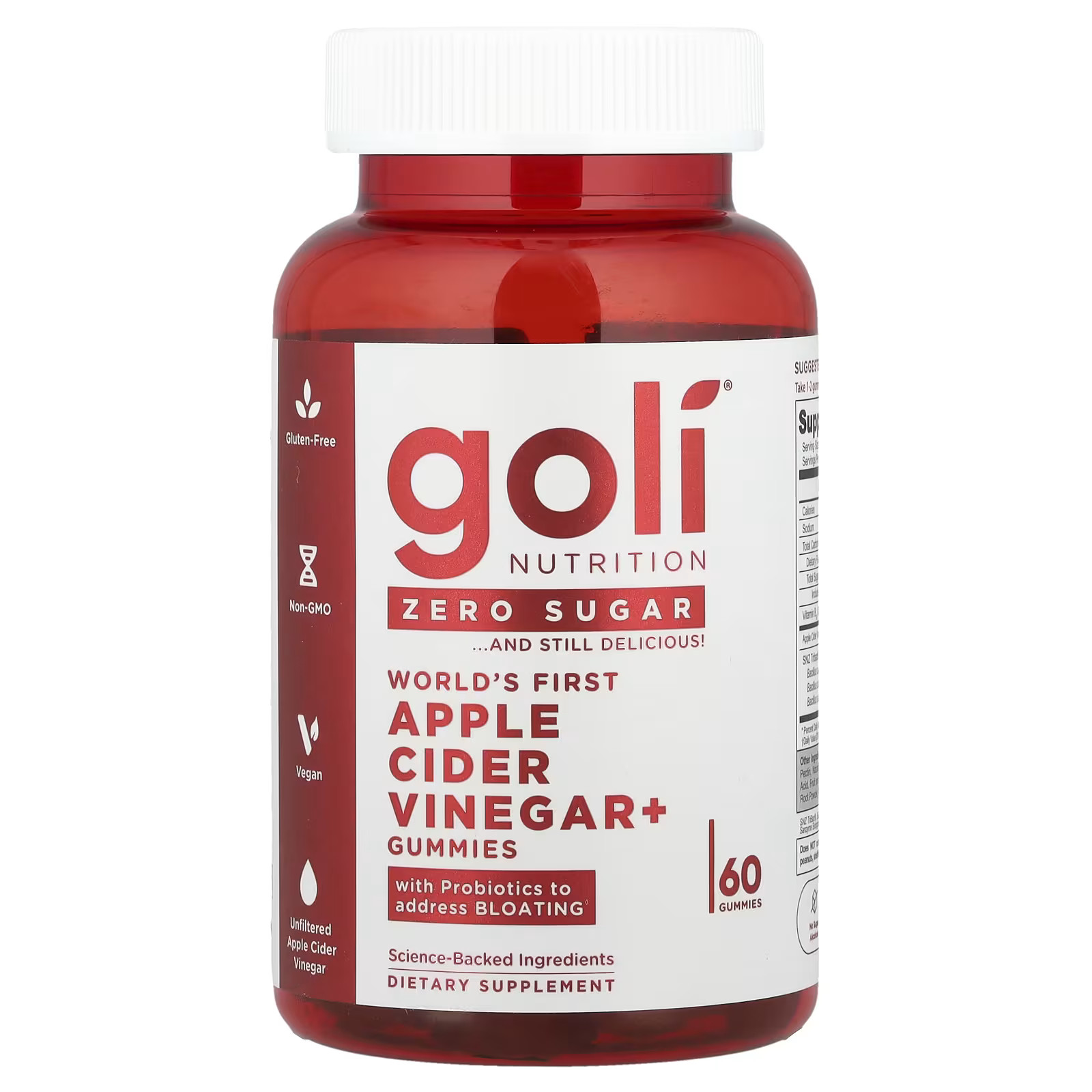 1-3PCS Goli Nutrition, World’s First Apple Cider Vinegar+ Gummies , 60 Gummies**