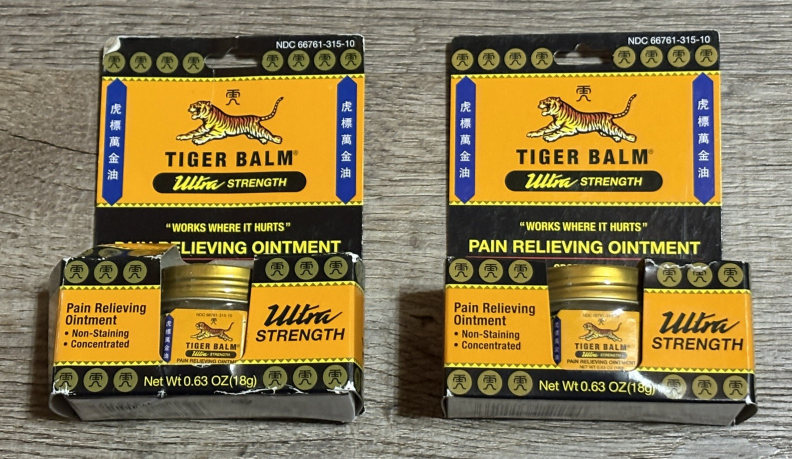2 Tiger Balm Ultra Strength Ointment 0.63 oz: 7/2028, 12/2028 NEW, SEALED