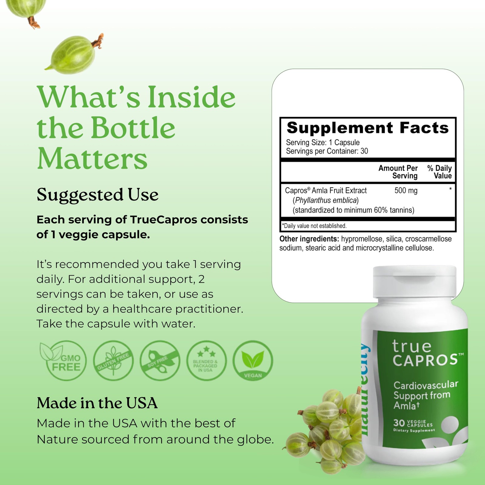NatureCity True-Capros Amla Fruit Extract Supplement 30 Count (Pack of 1)