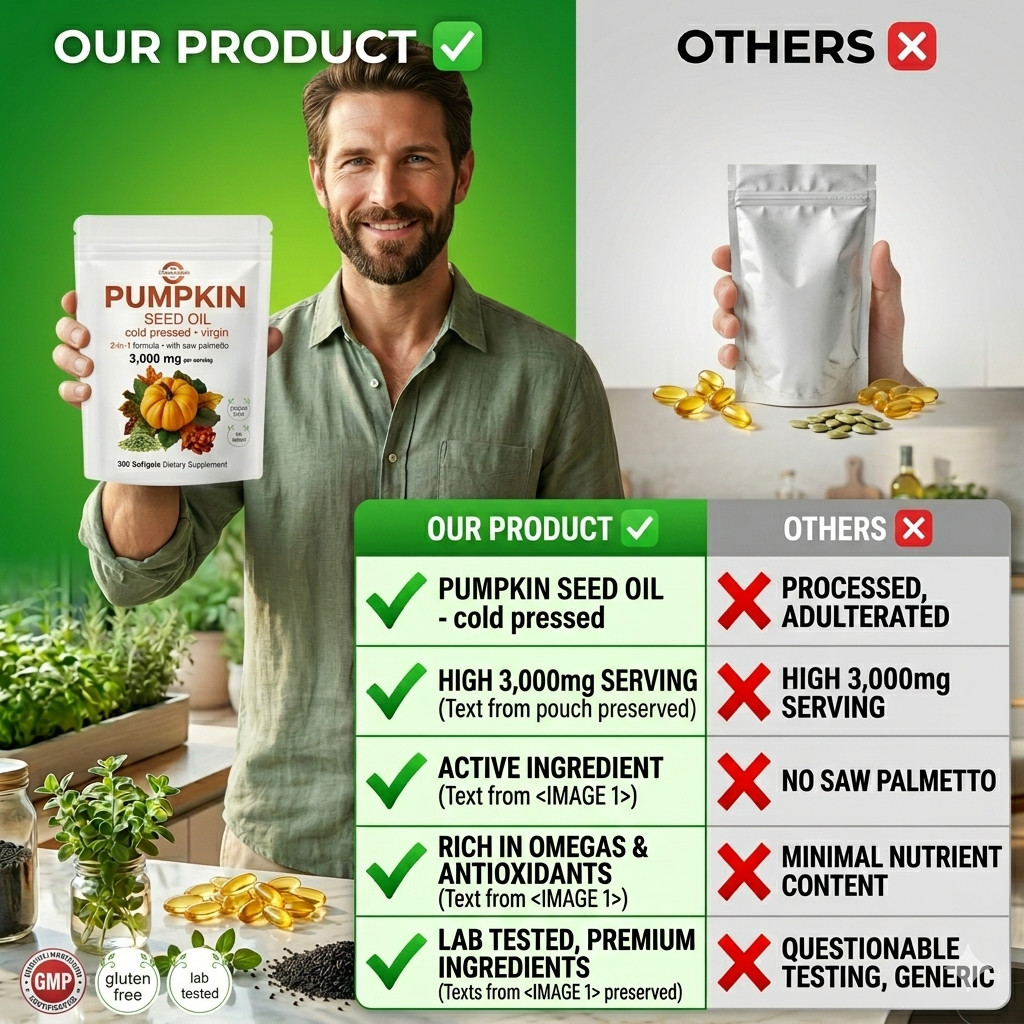 Pumpkin Seed Oil 4000mg Softgels | Cold Pressed Virgin | Saw Palmetto | 300 Coun