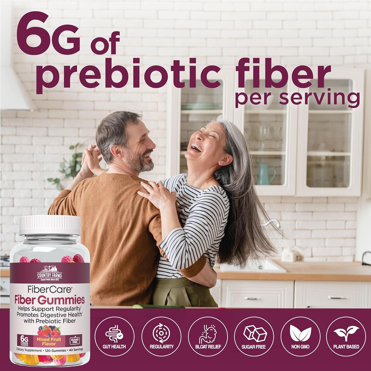 Enhance Gut Health with Fiber Care Gummies – 120 Sugar-Free Mixed Fruit Treats