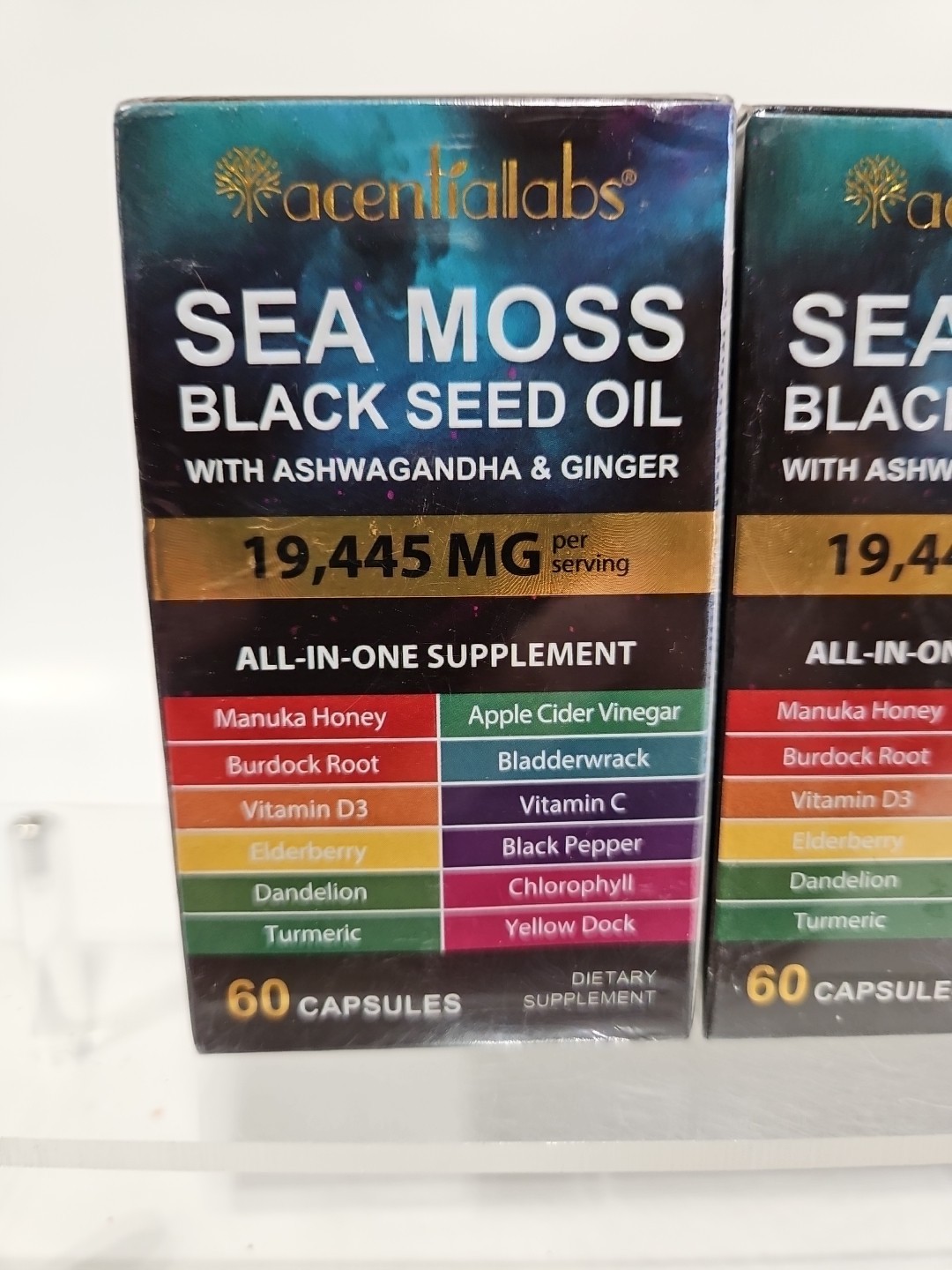 Sea Moss & Black Seed Oil Turmeric & Ashwagandha 60ct 3 Pack Exp 06/2027