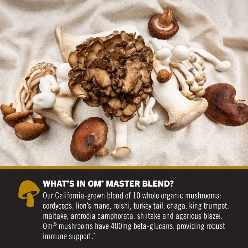 Om Mushroom Superfood Master Blend – Certified Organic Mushroom Powder – 80 Ser