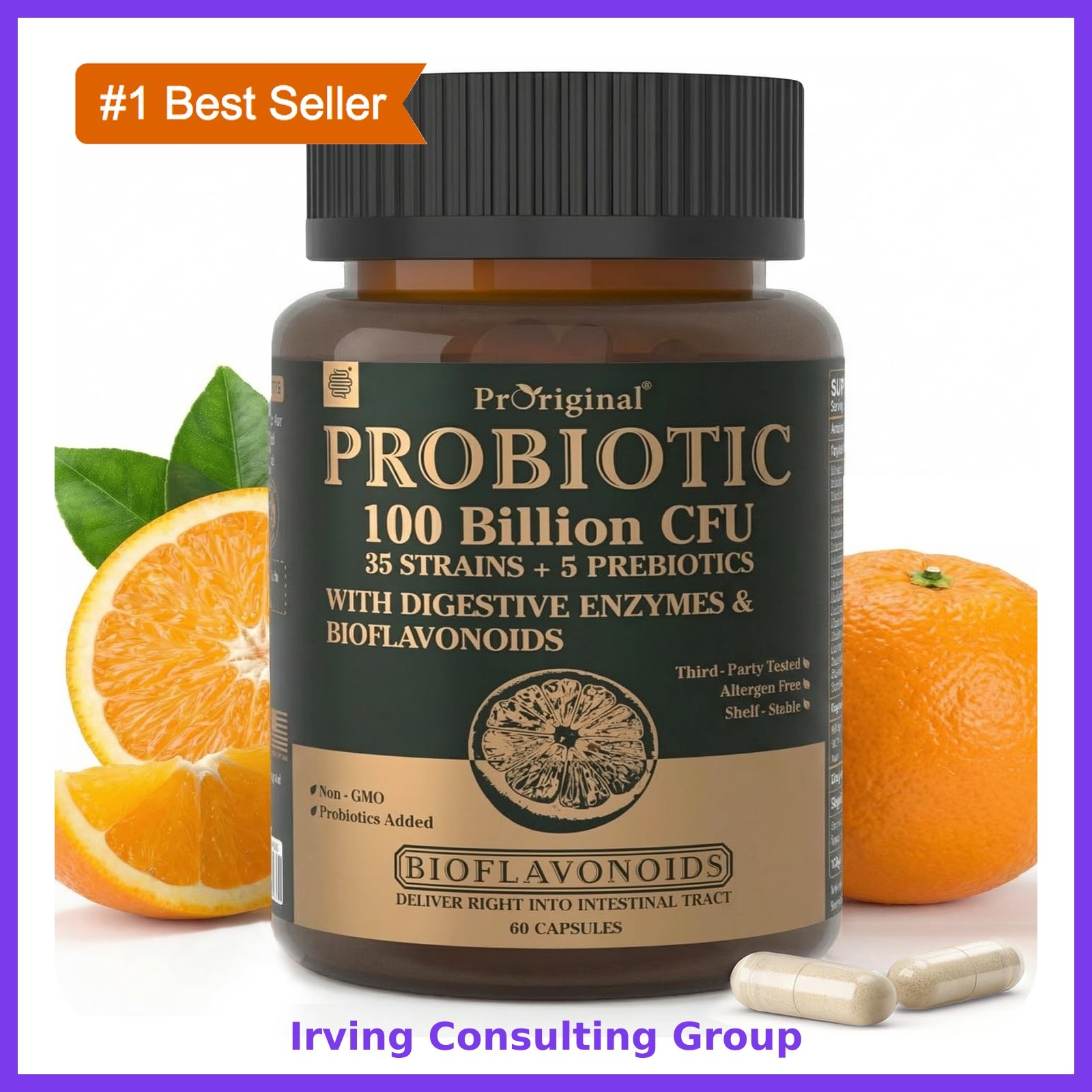 Proriginal Probiotics 60 Count Men Women Gut Health Vegan