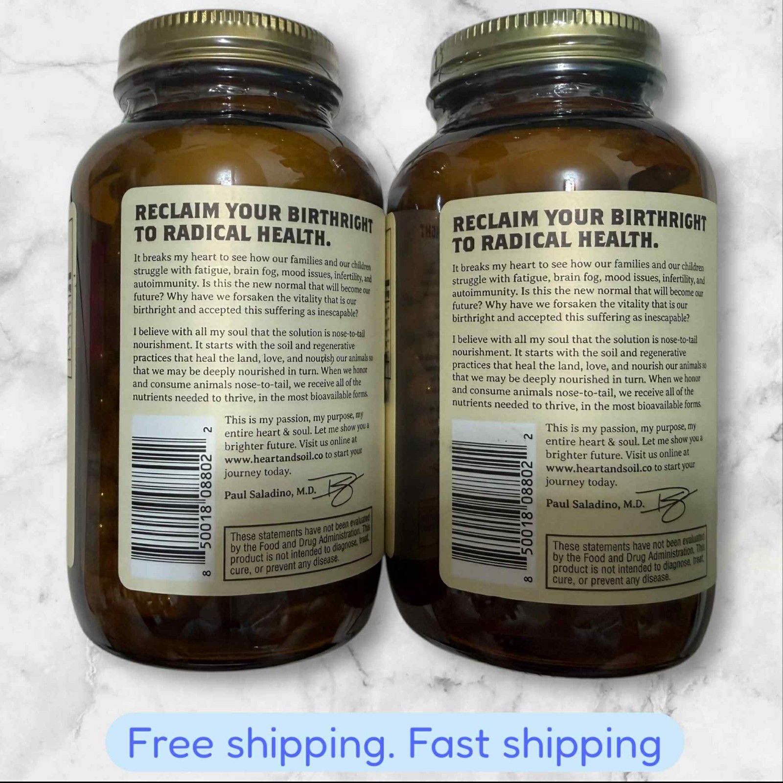 FOR 2 HEART & SOIL Gut Digestion 60 Day Supply 360 Capsules EXP2027+ NEW SHIP