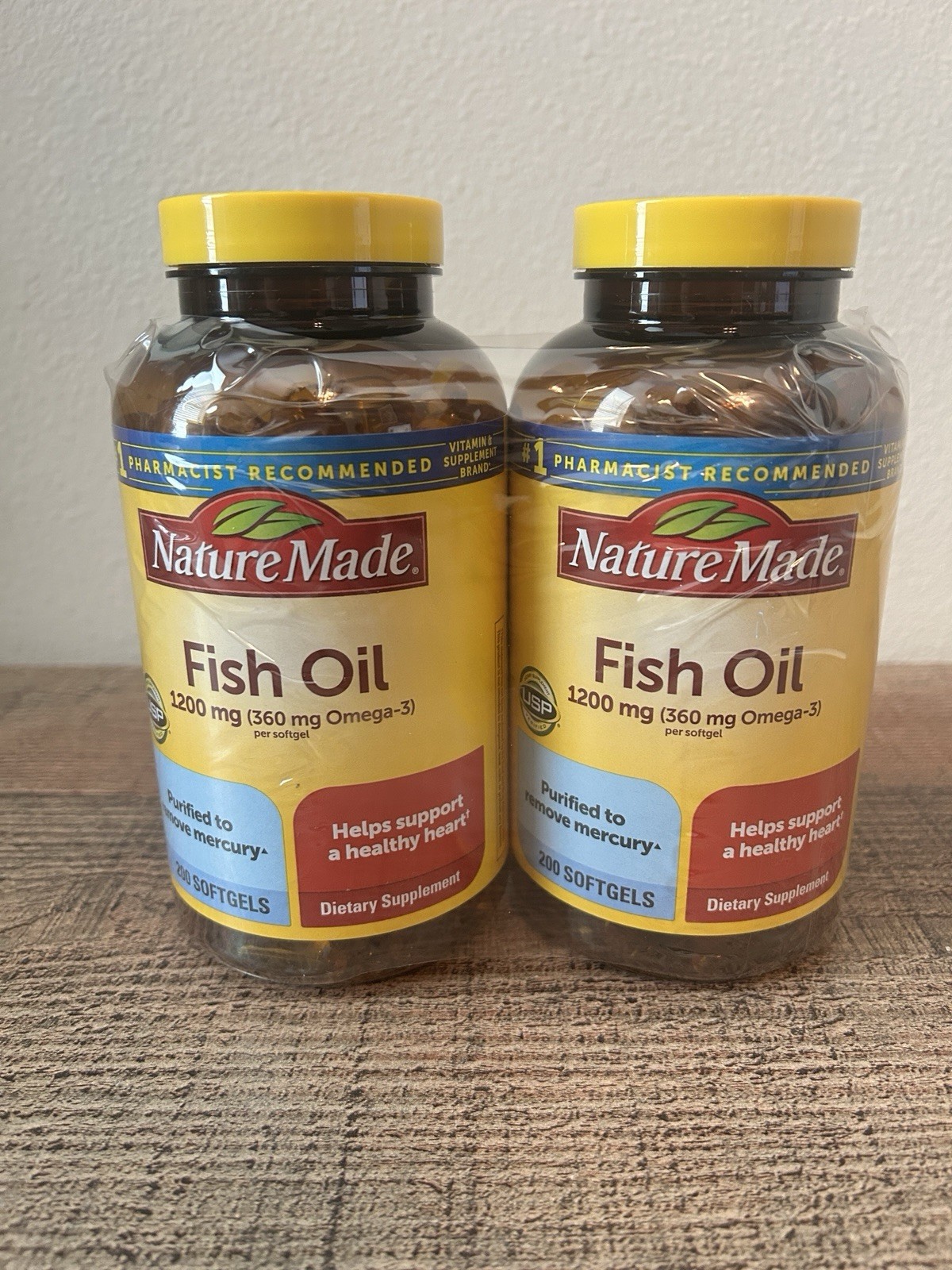 2pk of Nature Made Fish Oil 1200 mg (360 mg OMEGA-3) 200 Liquid Softgels
