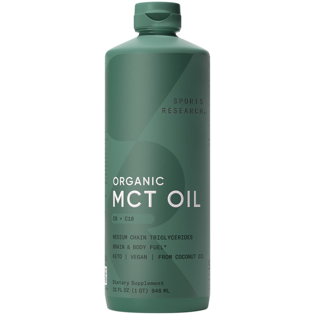 Organic MCT Oil – Keto & Vegan MCTs C8, C10 from Coconuts – Flavorless Oil