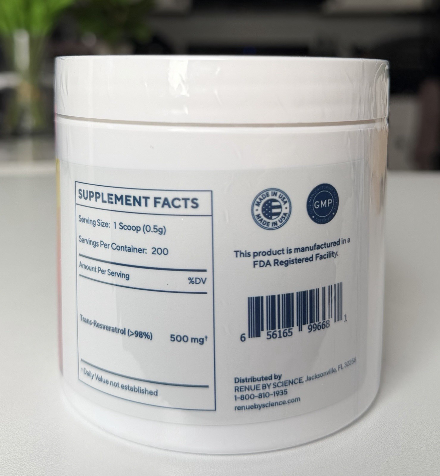 Renue By Science Pure Trans-Resveratrol 100 grams