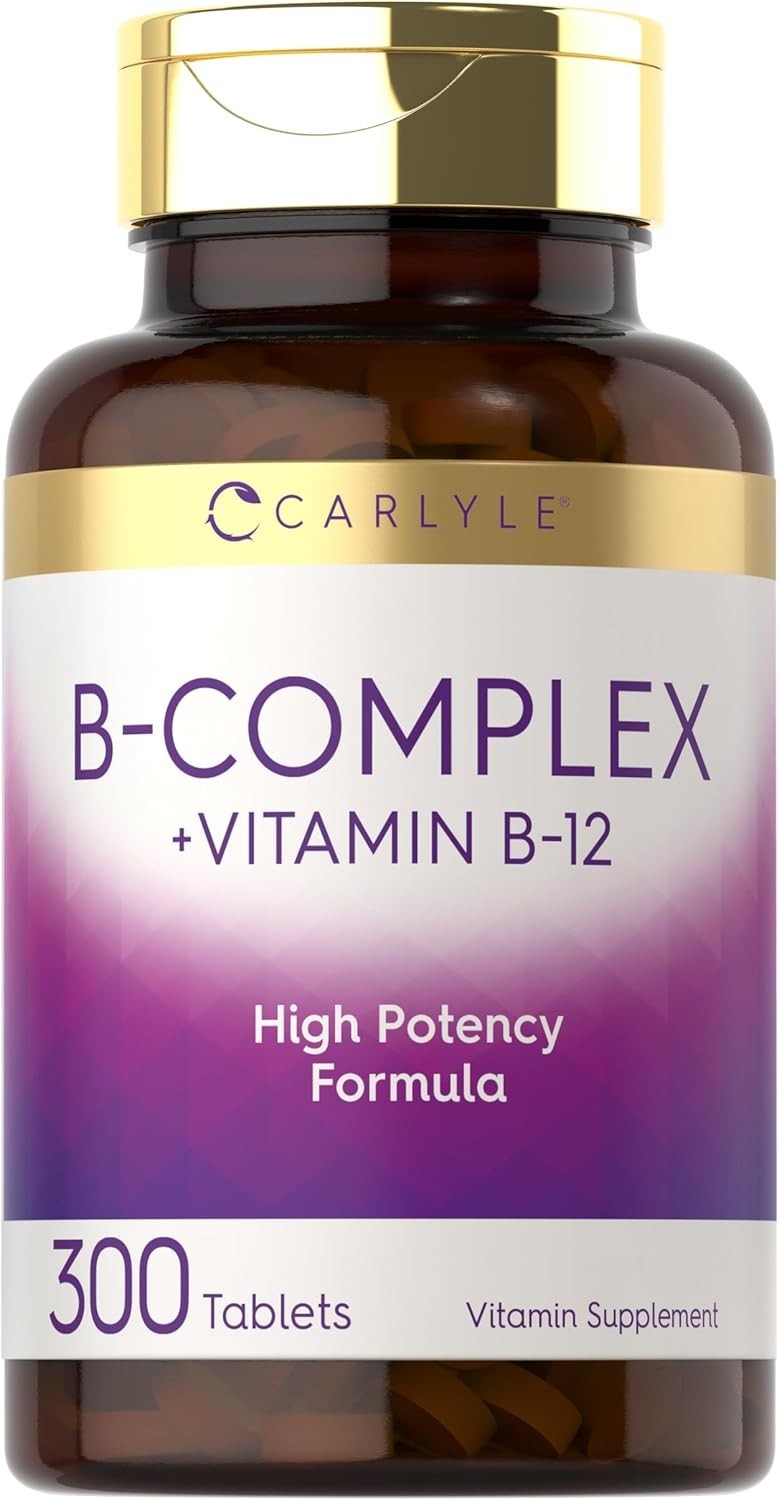 B Complex Vitamin B12 300 Tablets High Potency Energy Metabolism Vegetarian Non