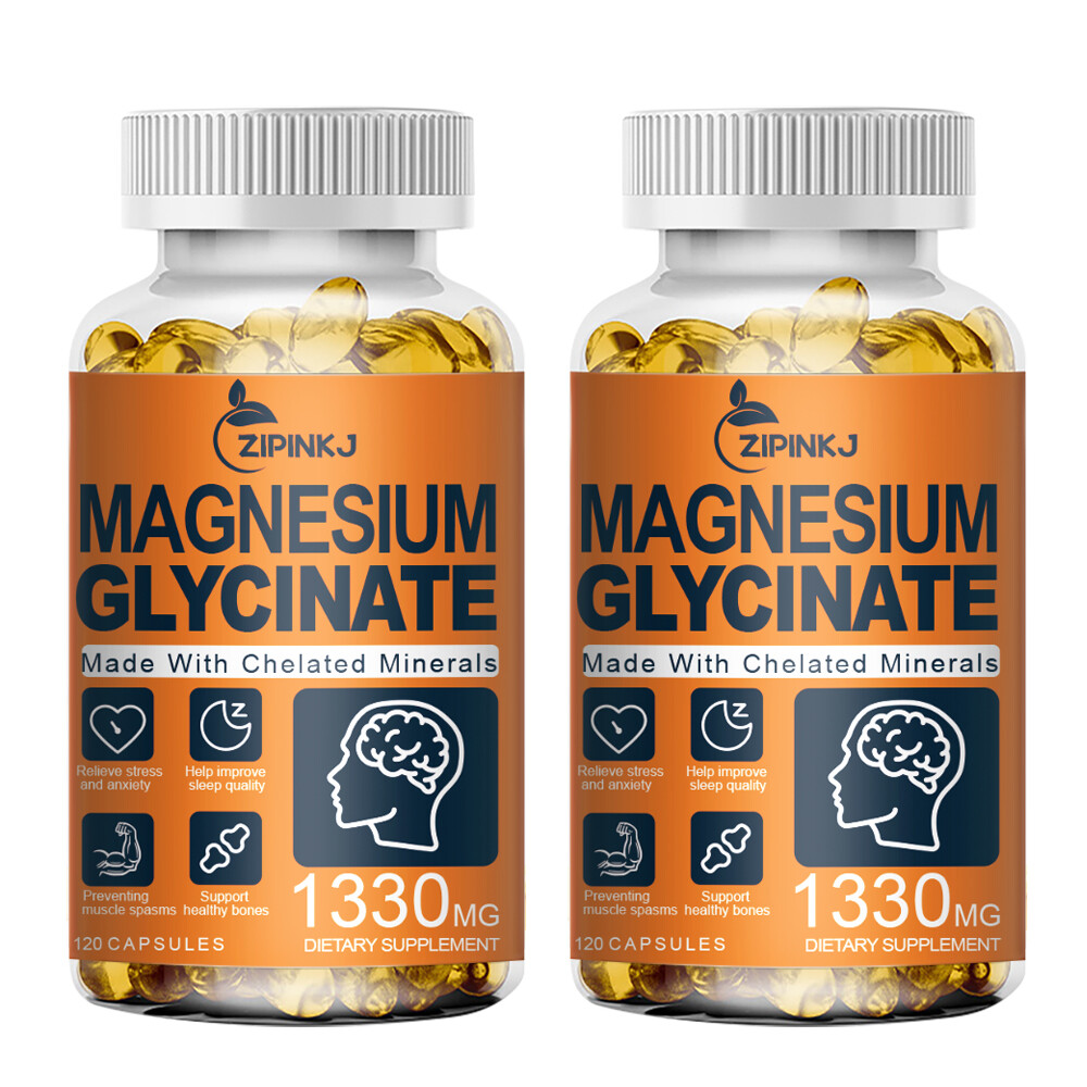 Magnesium Glycinate 1330mg – 120 Capsules For Sleep, Stress Relief Support Bone