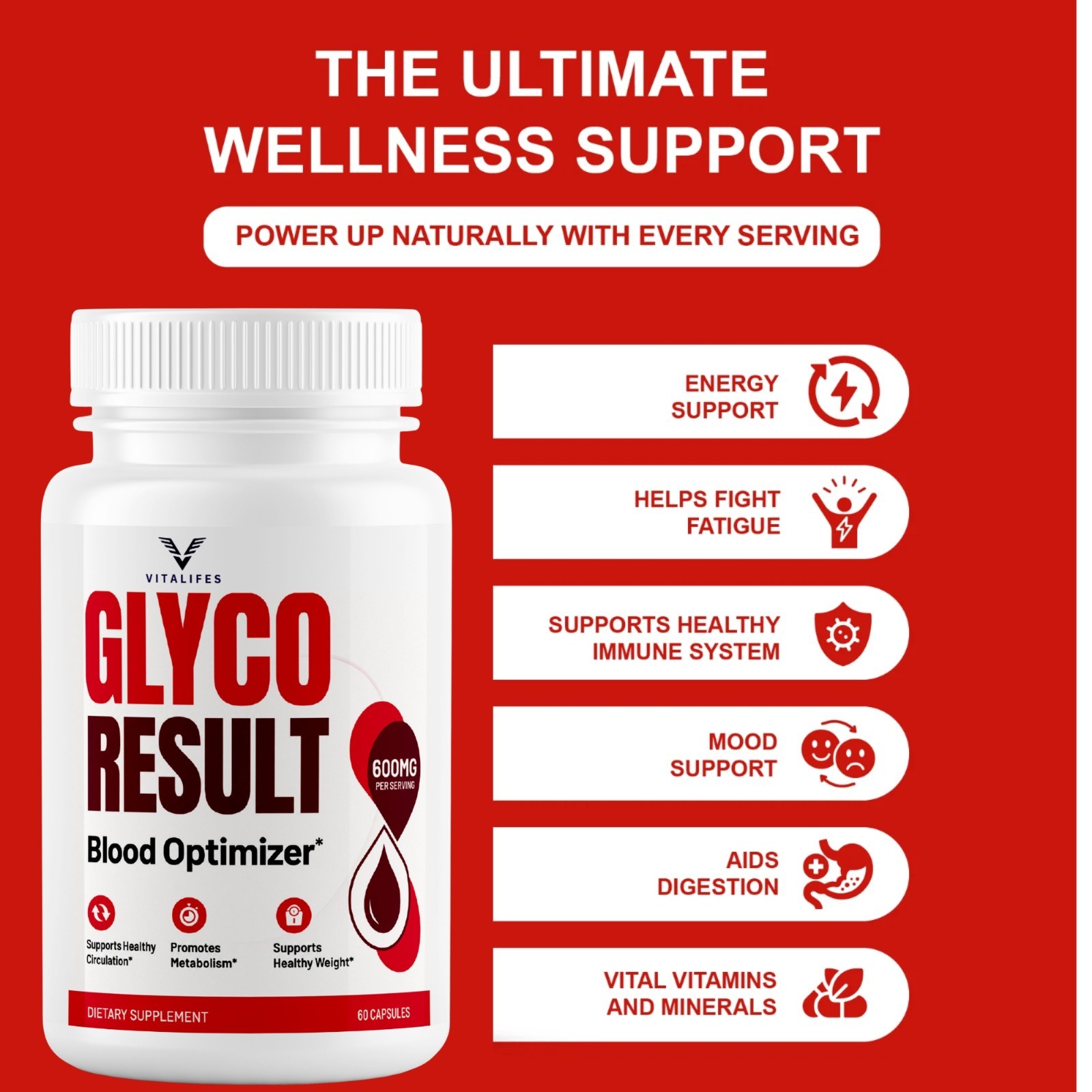 (5 Pack) Glyco Result Advanced Blood Health Support Formula GlycoResult 300 Caps
