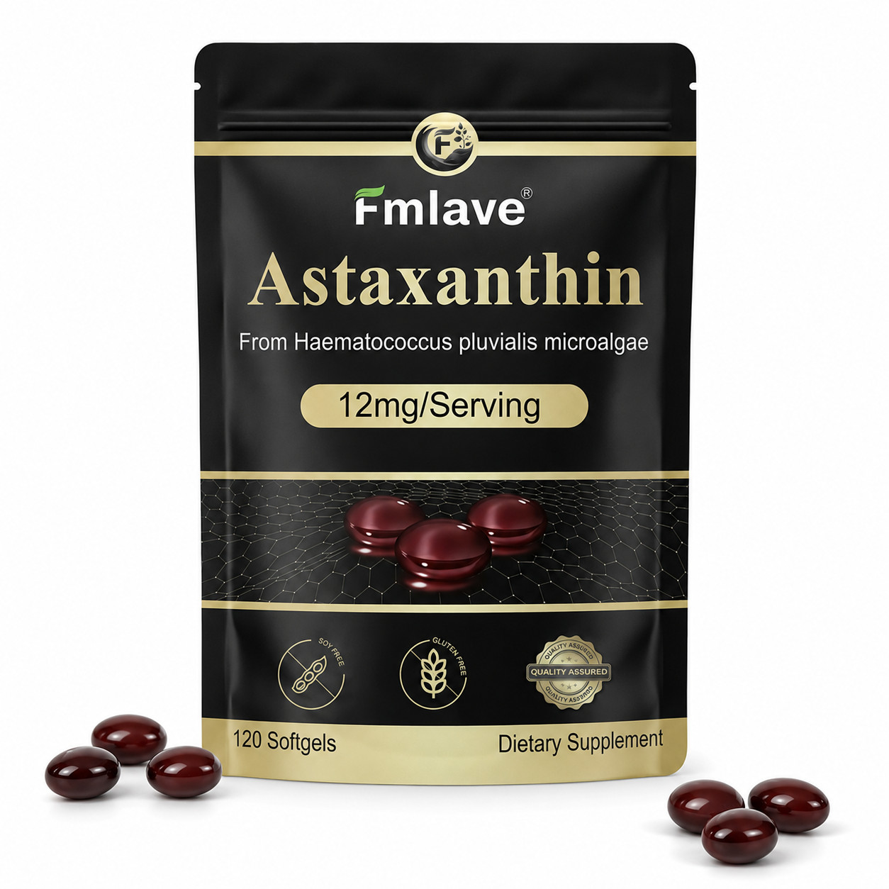 3pack Micro Ingredients Astaxanthin 12mg, 360 Softgels, Natural Antioxidant Skin
