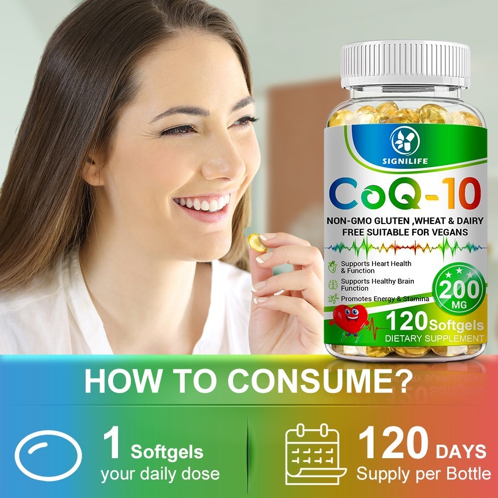 CoQ 10 CoEnzyme Q-10 200mg Support Heart Health,High Potency 120 Capsule