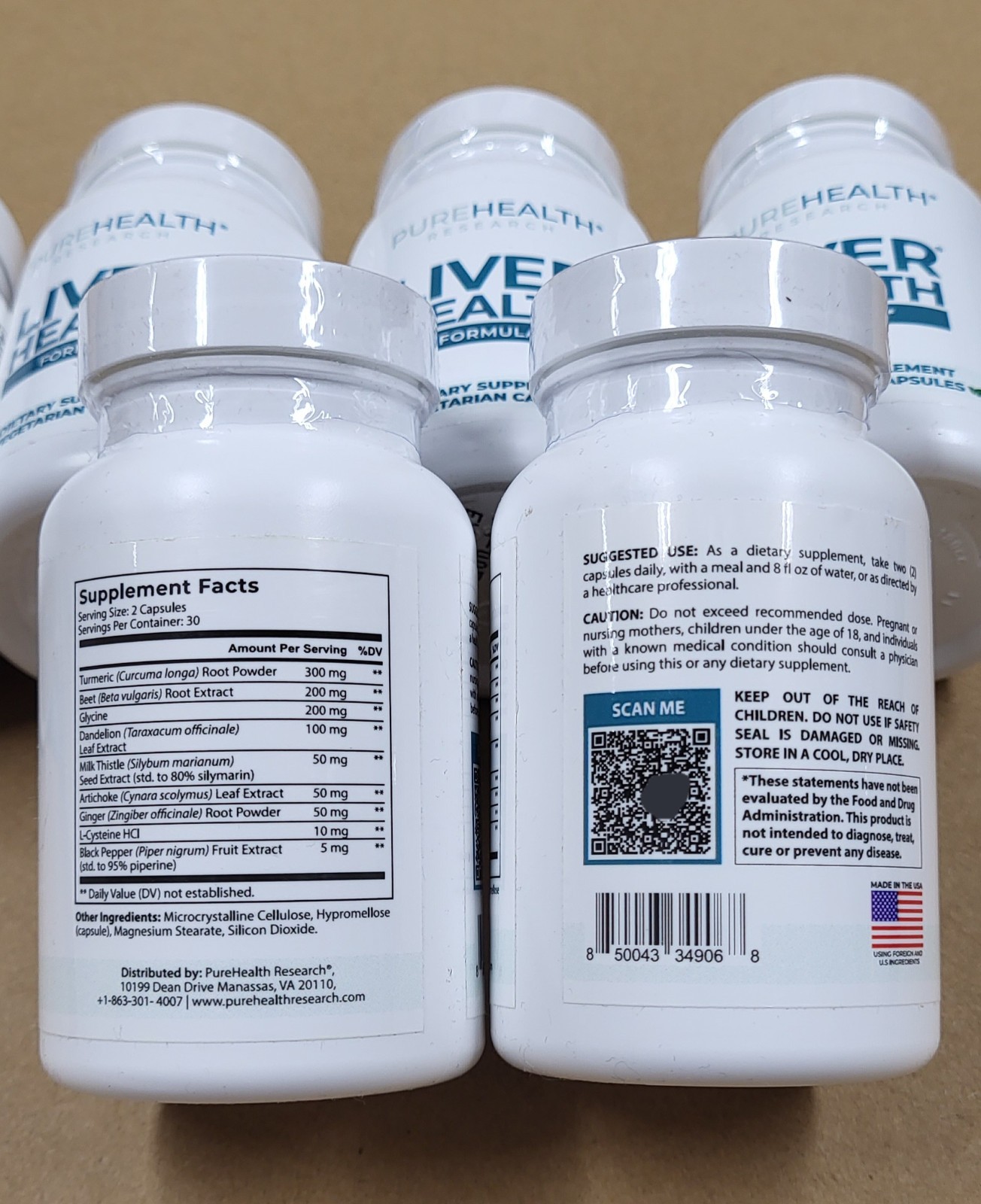 6-Pack Pure Health Liver Research – Liver Health – 360 Caps – EXPIRES 2028