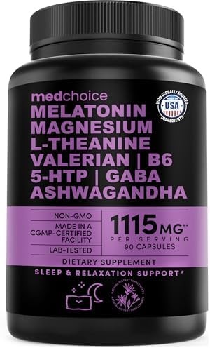 12-in-1 Melatonin Sleep Capsules Magnesium Ashwagandha 90 Count