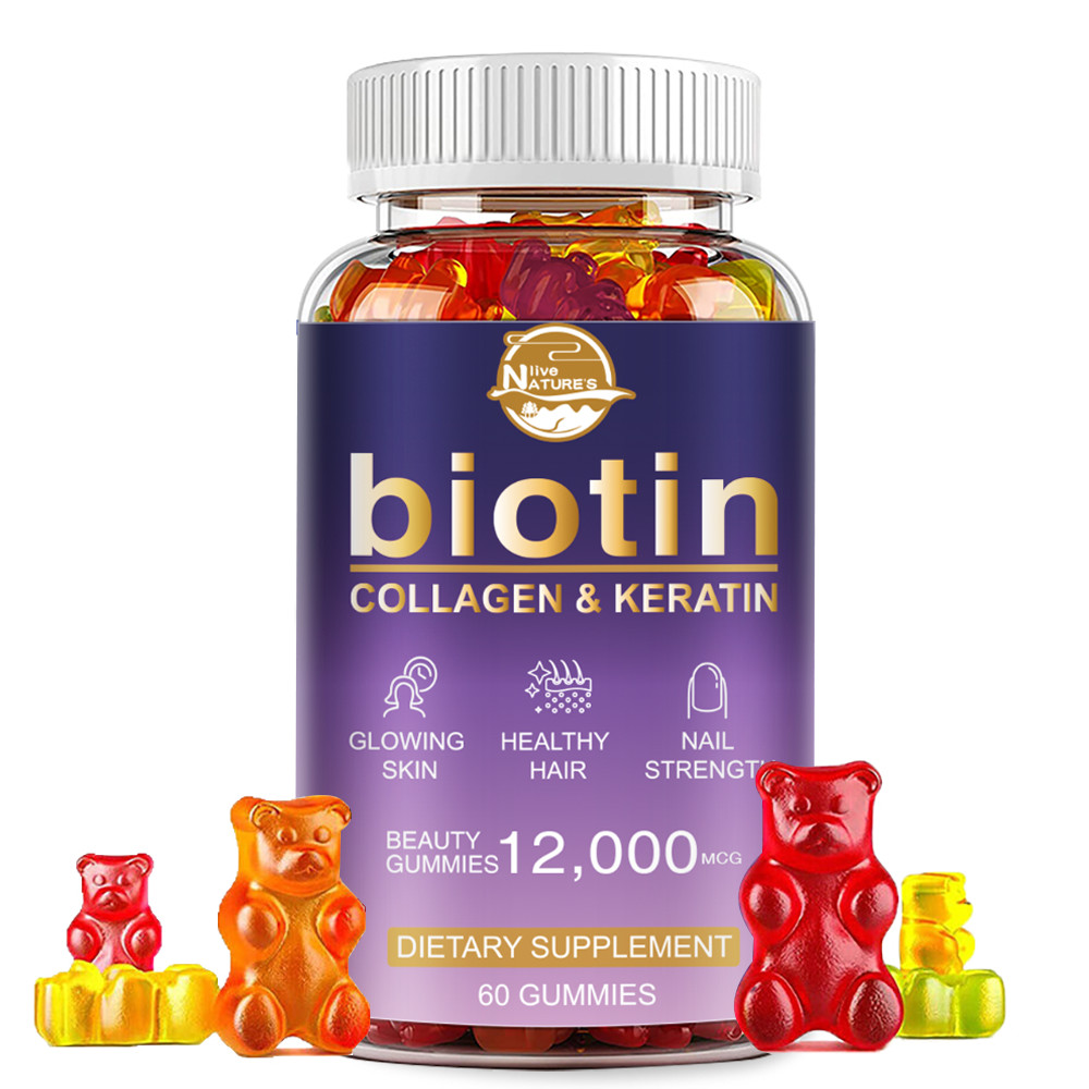 2 Packs Biotin Gummies 12,000mcg – Extra Strength Biotin – for Hair Skin & Nails