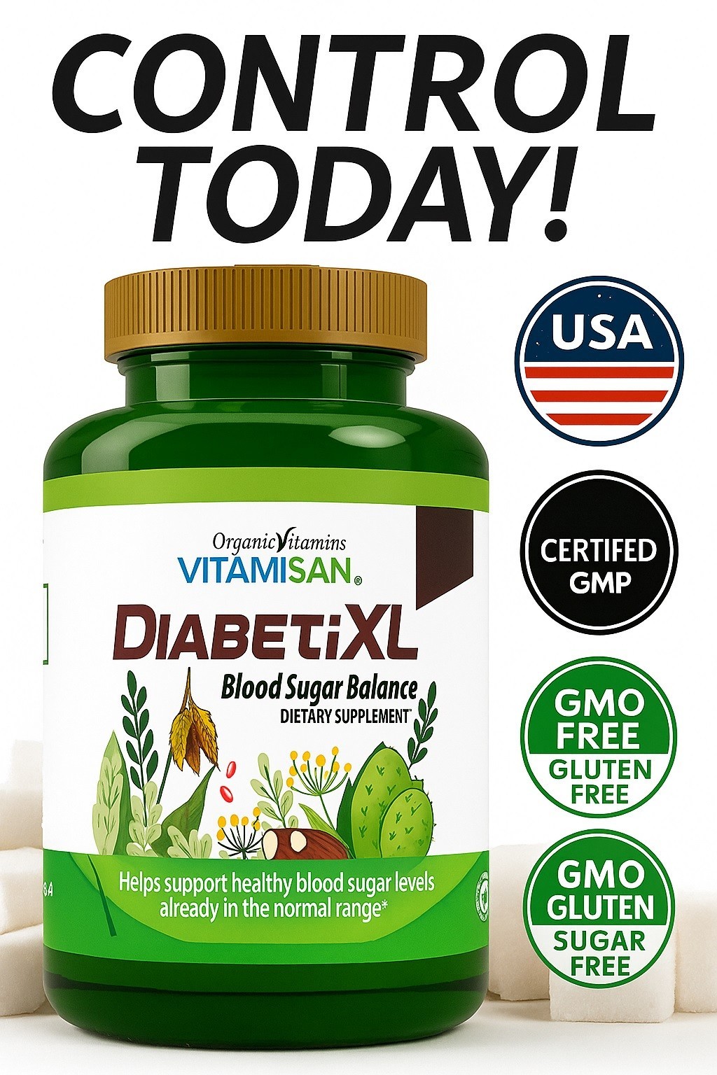 Blood Sugar Support Metabolism 120 Capsules Natural Control & Blood Regulator