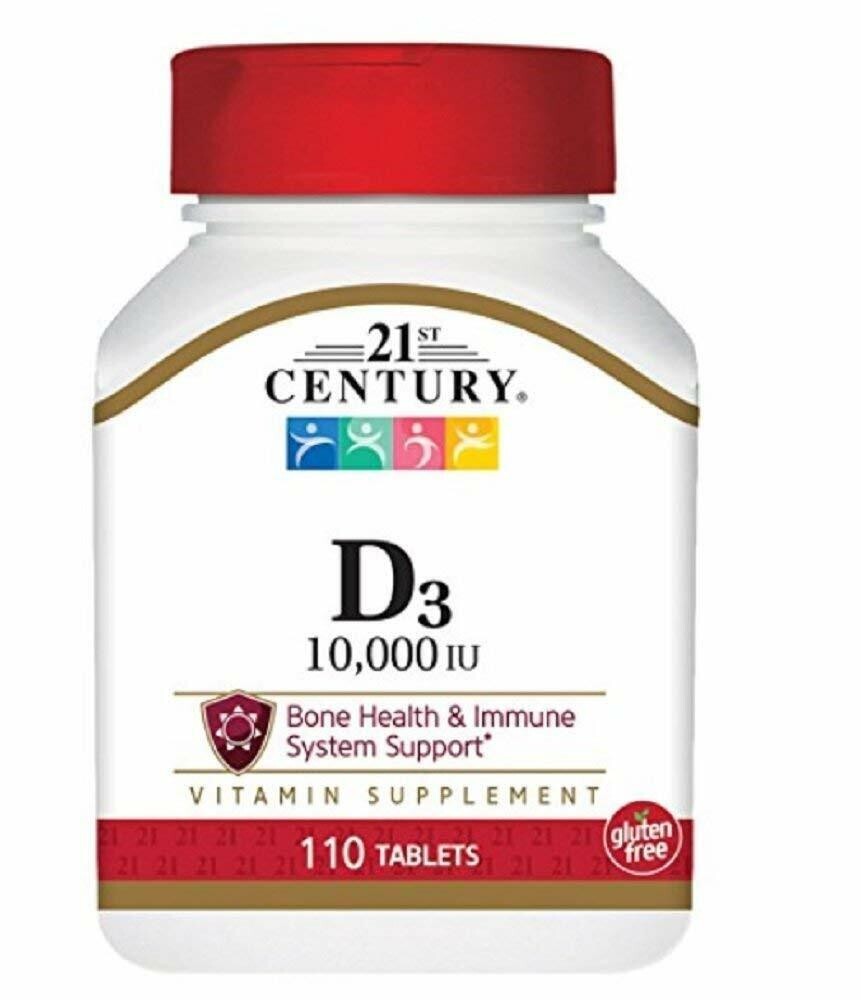21st Century Vitamin D3 10000 IU Tablets 110ct -Expiration Date 05-2024