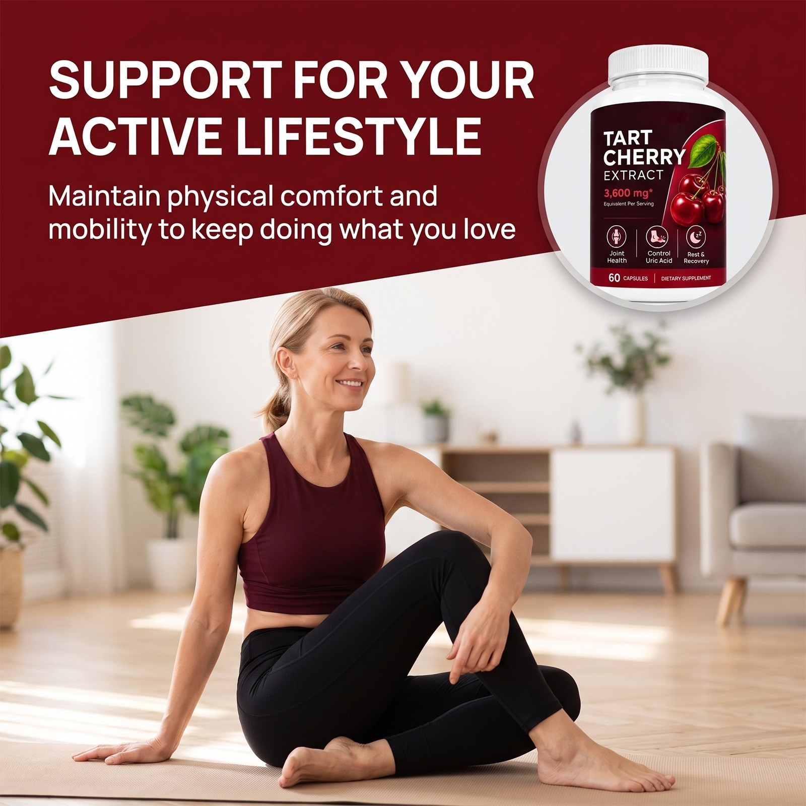 Good Grove Tart Cherry Extract,Goodgrove Tart Cherry Cold Extracted,60 Ct 1-5x