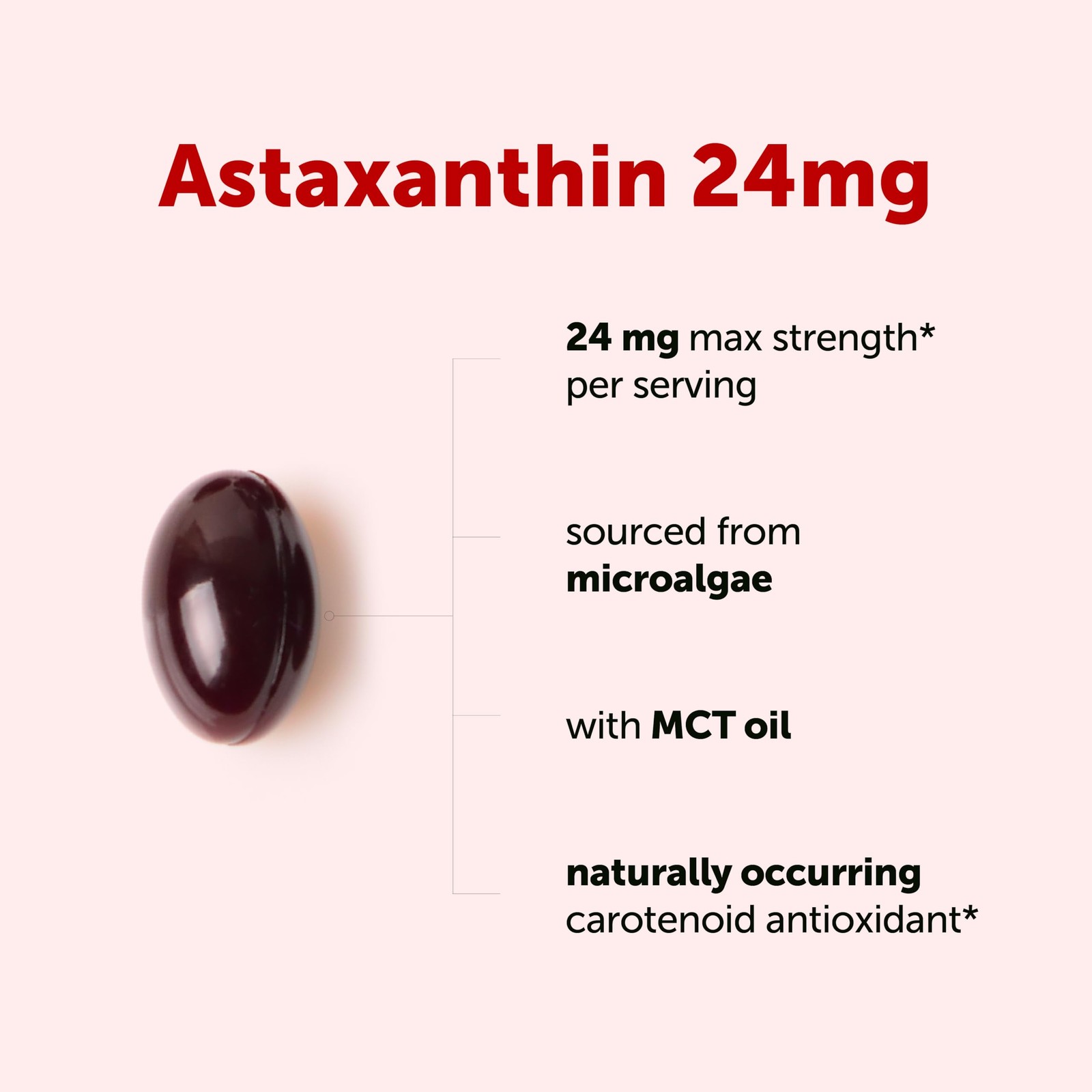 Micro Ingredients Astaxanthin 24mg with MCT Oil, 90 Softgels | Max Strength A…