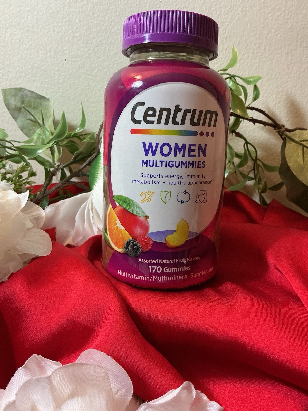 Centrum Women MultiGummies Multivitamin 170 Gummies, Assorted Fruit Flavors