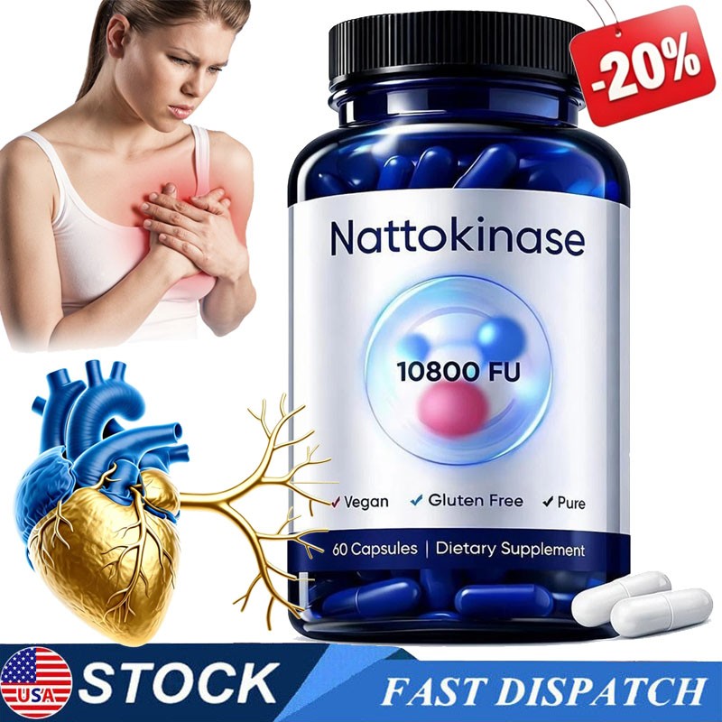 Nattokinase Supplement – 10800 FU 60 Capsules Per Serving Heart Circulation