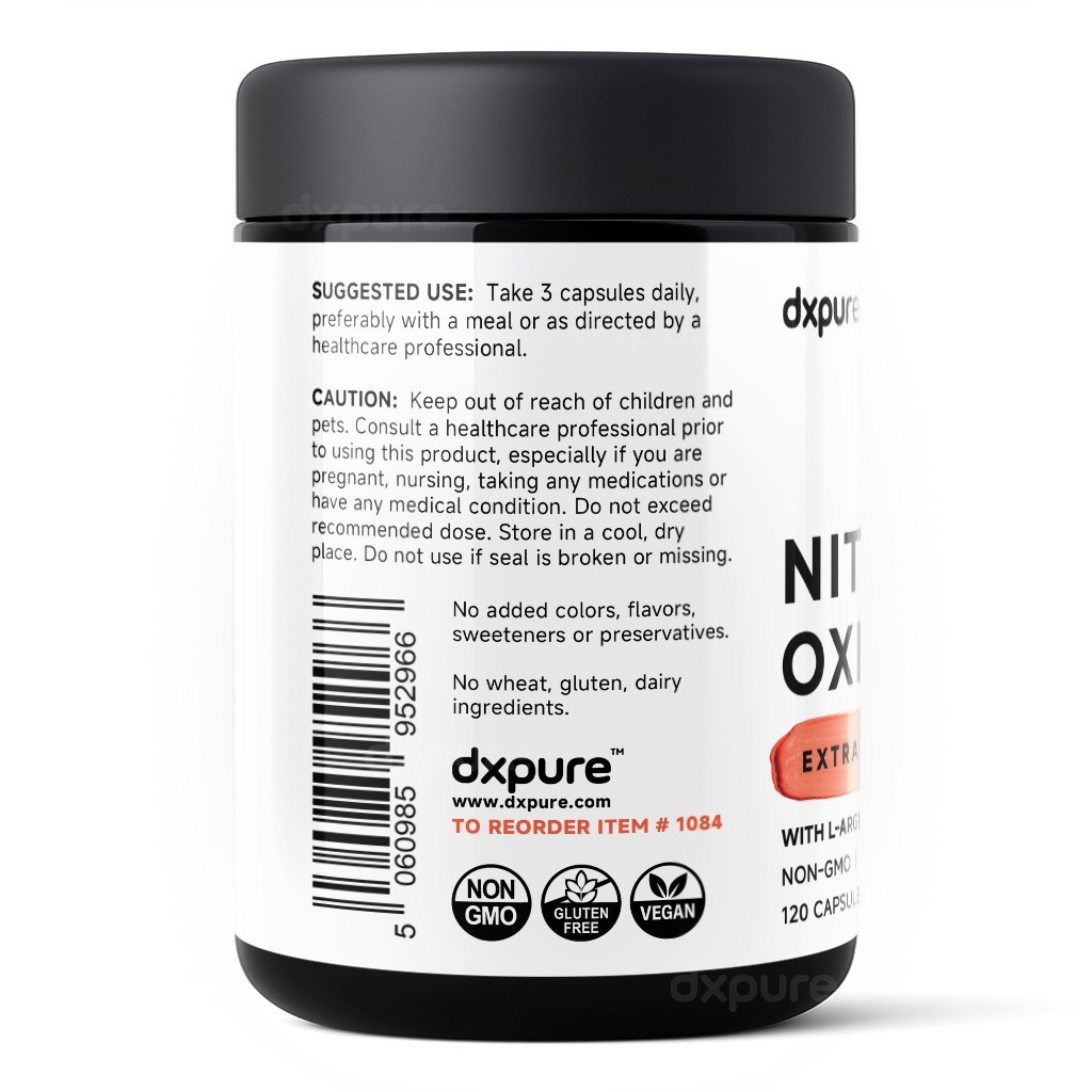Nitric Oxide Booster Supplement L-Arginine L-Citrulline – 1500mg – 120 Capsules