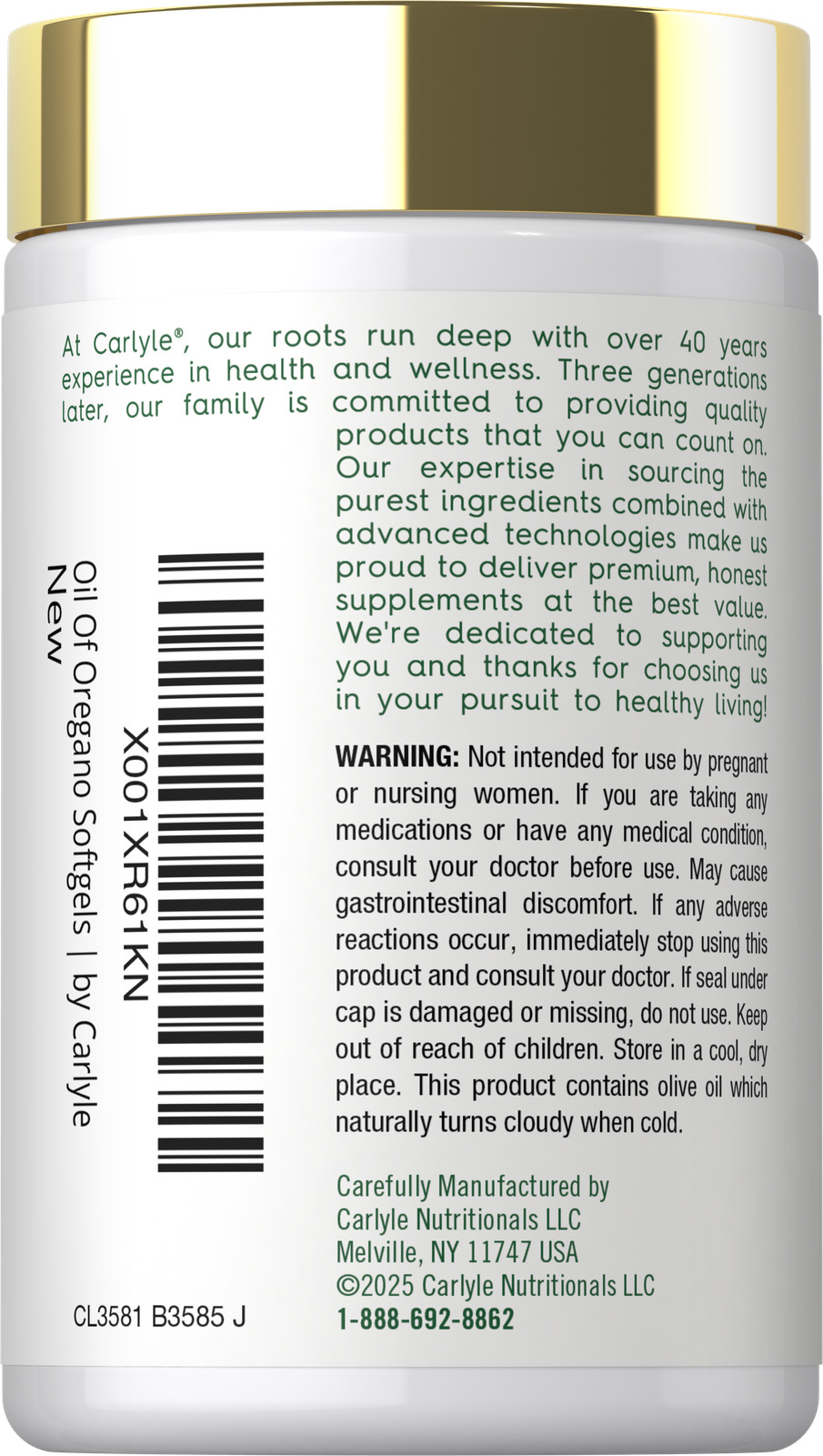Oregano Oil 4000 mg 150 Softgel Capsules | Contains Carvacrol | by Carlyle