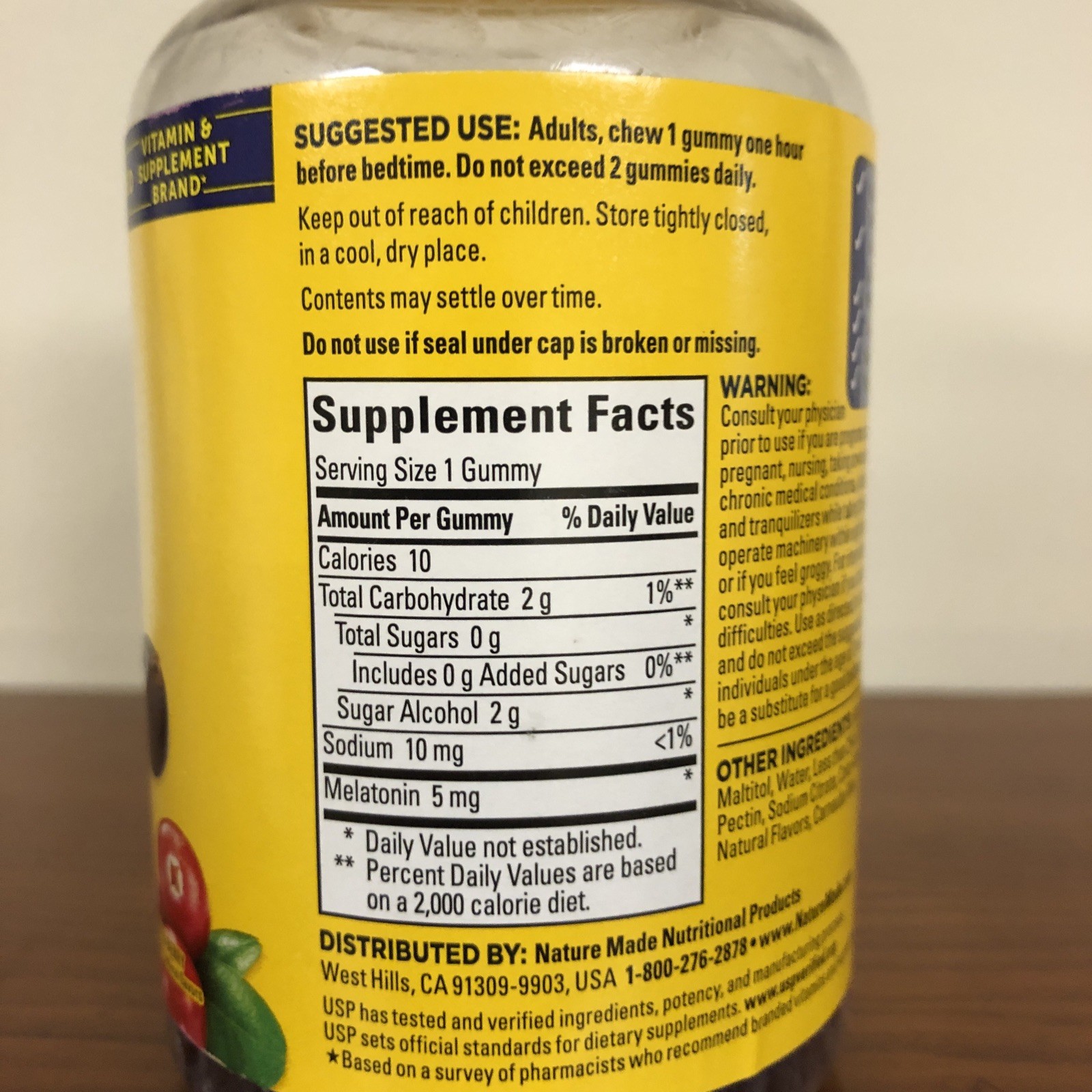 Nature Made Zero Melatonin 5 mg Gummies 70 Count Exp 10/2026