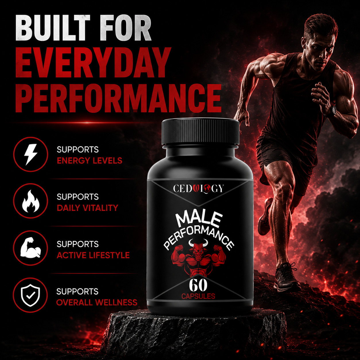 Cedulogy Male Performance Herbal Supplement 60 Capsules Men’s Daily Wellness